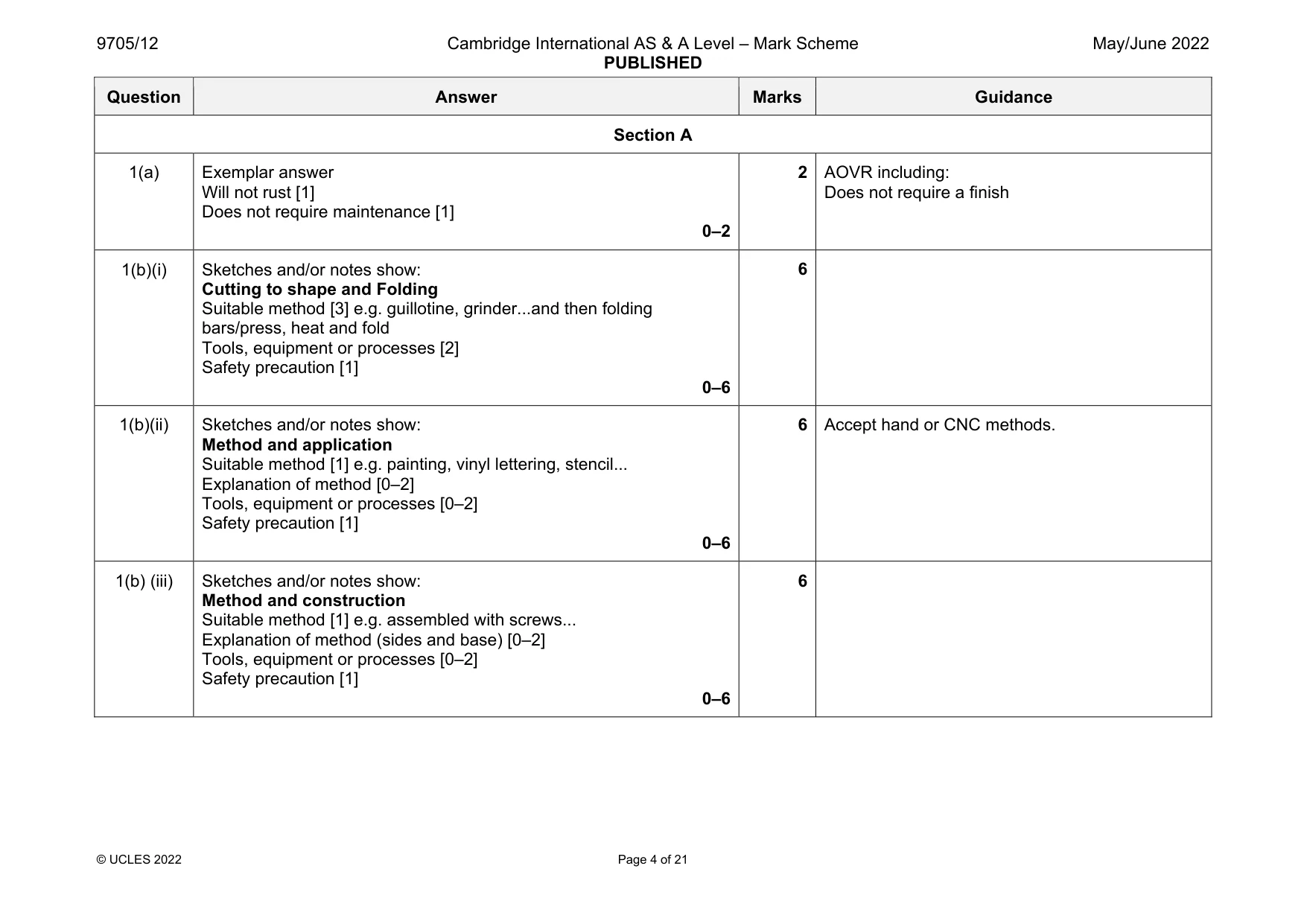 Mark scheme, page 4 of 21