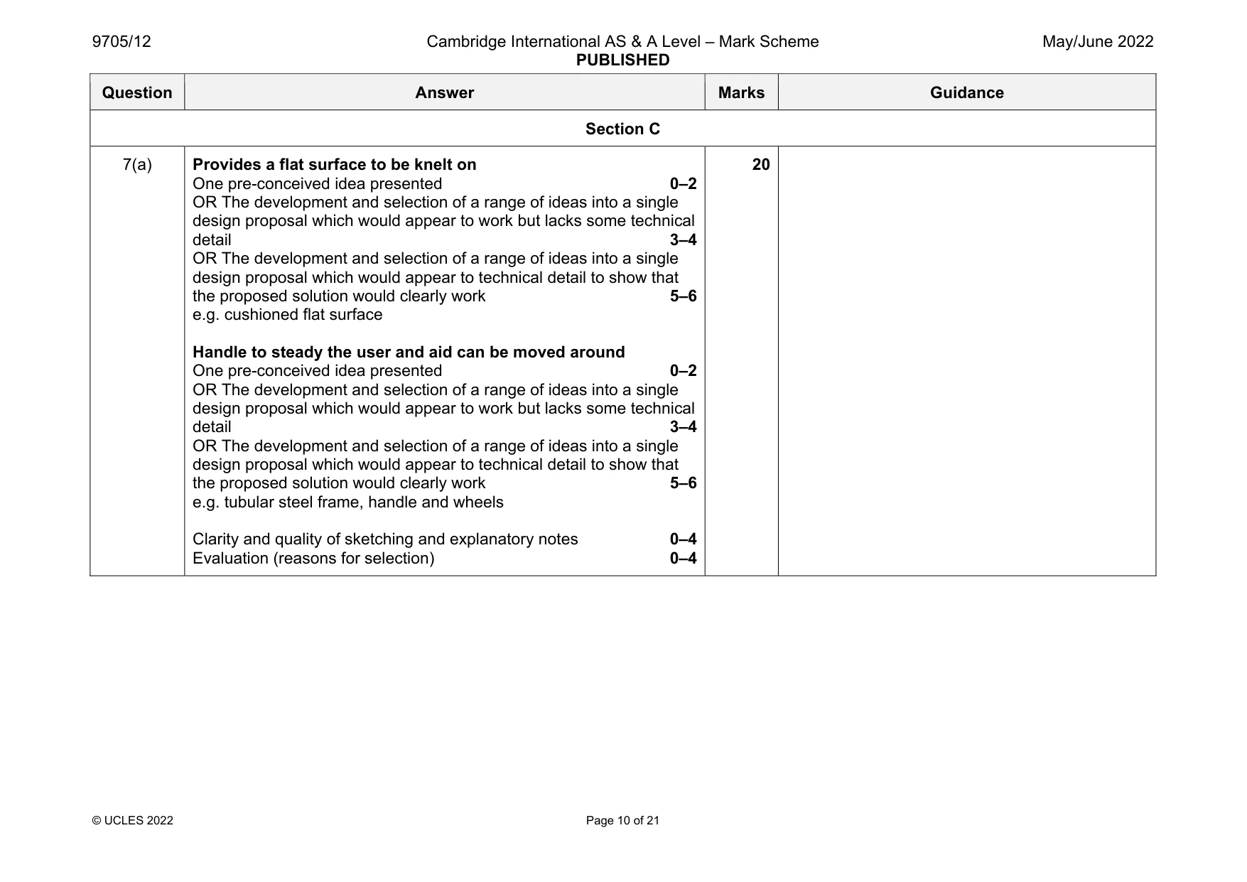 Mark scheme, page 10 of 21