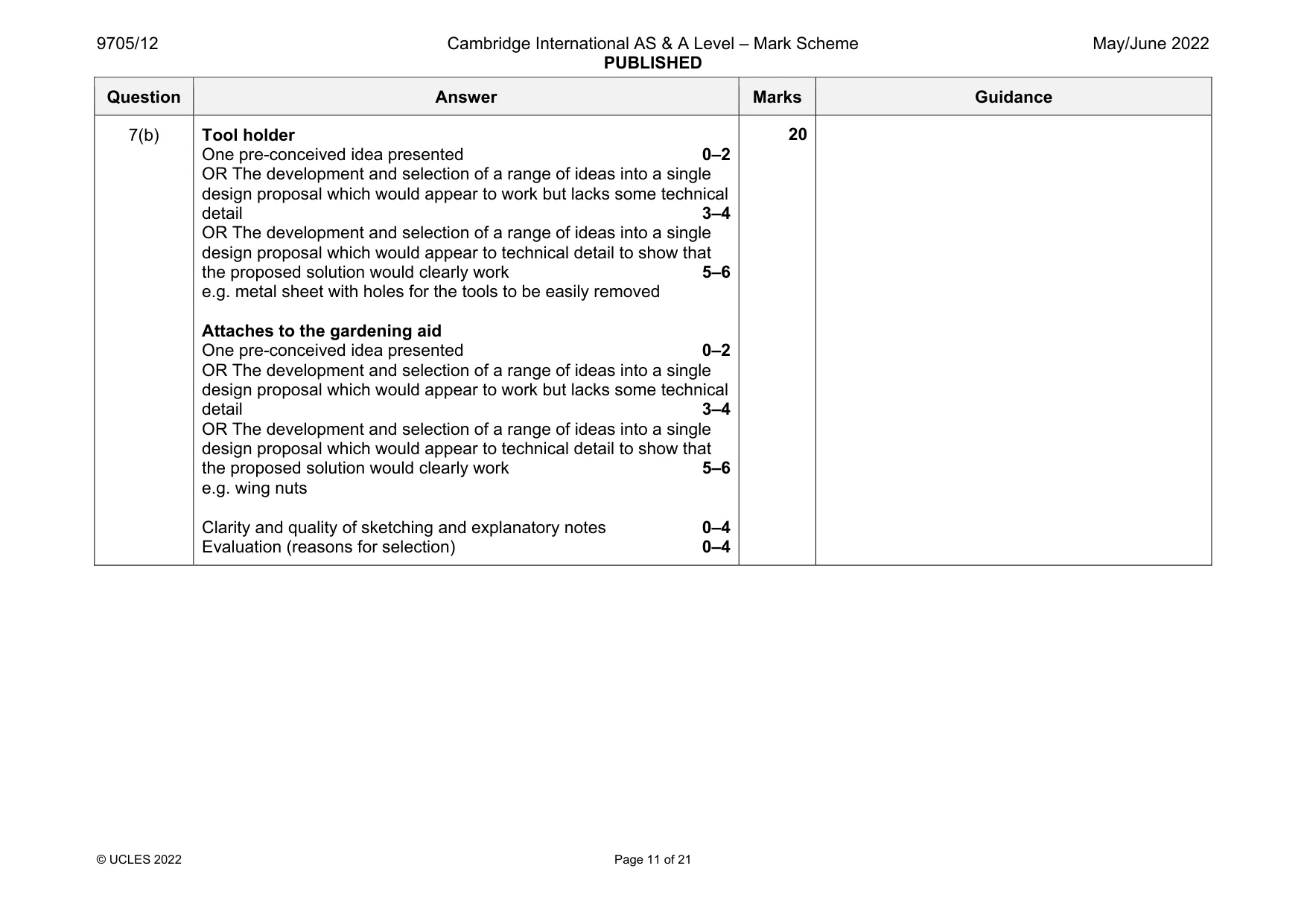 Mark scheme, page 11 of 21