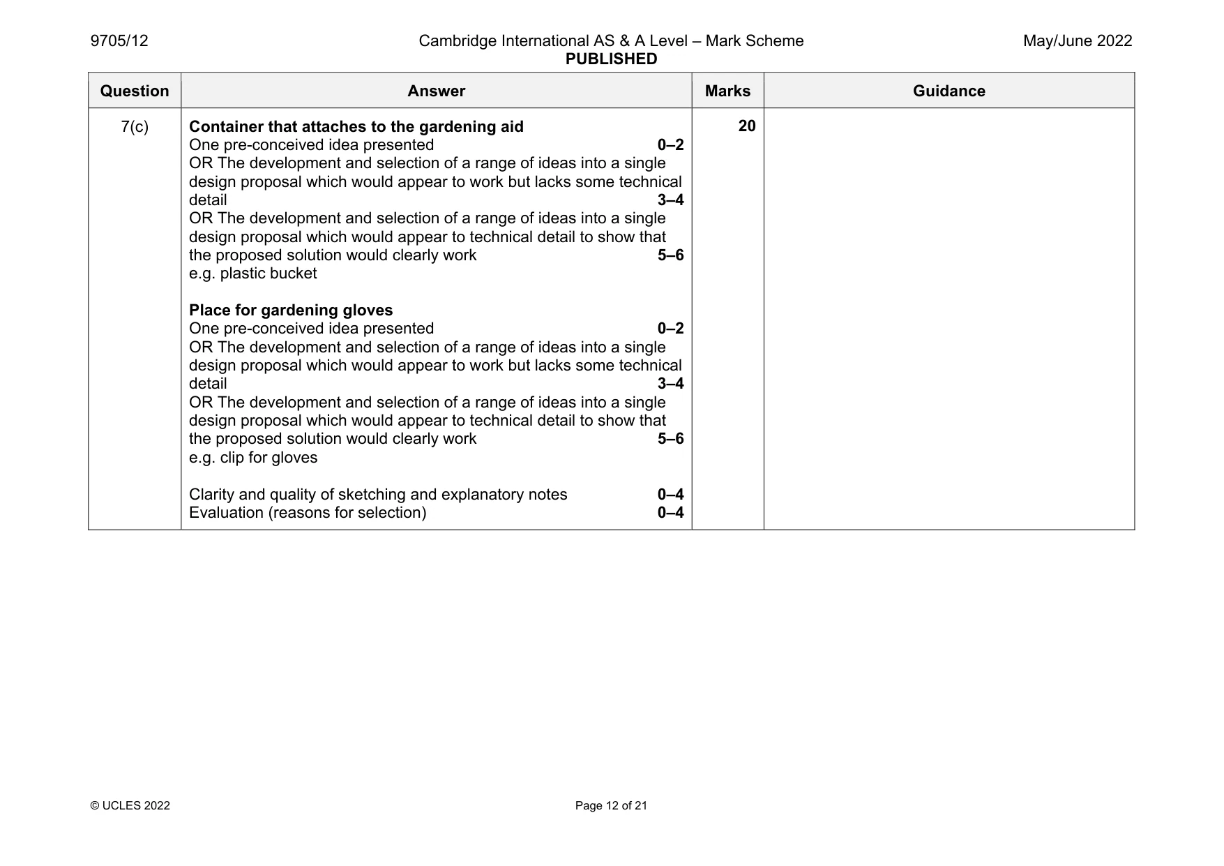 Mark scheme, page 12 of 21