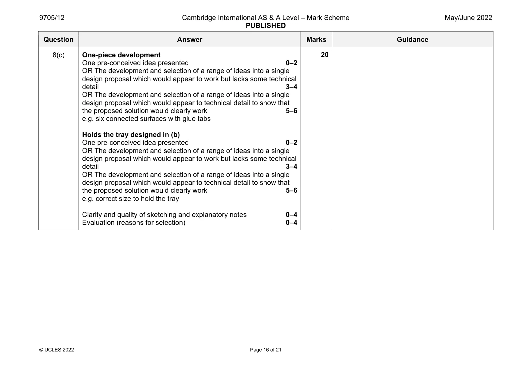 Mark scheme, page 16 of 21