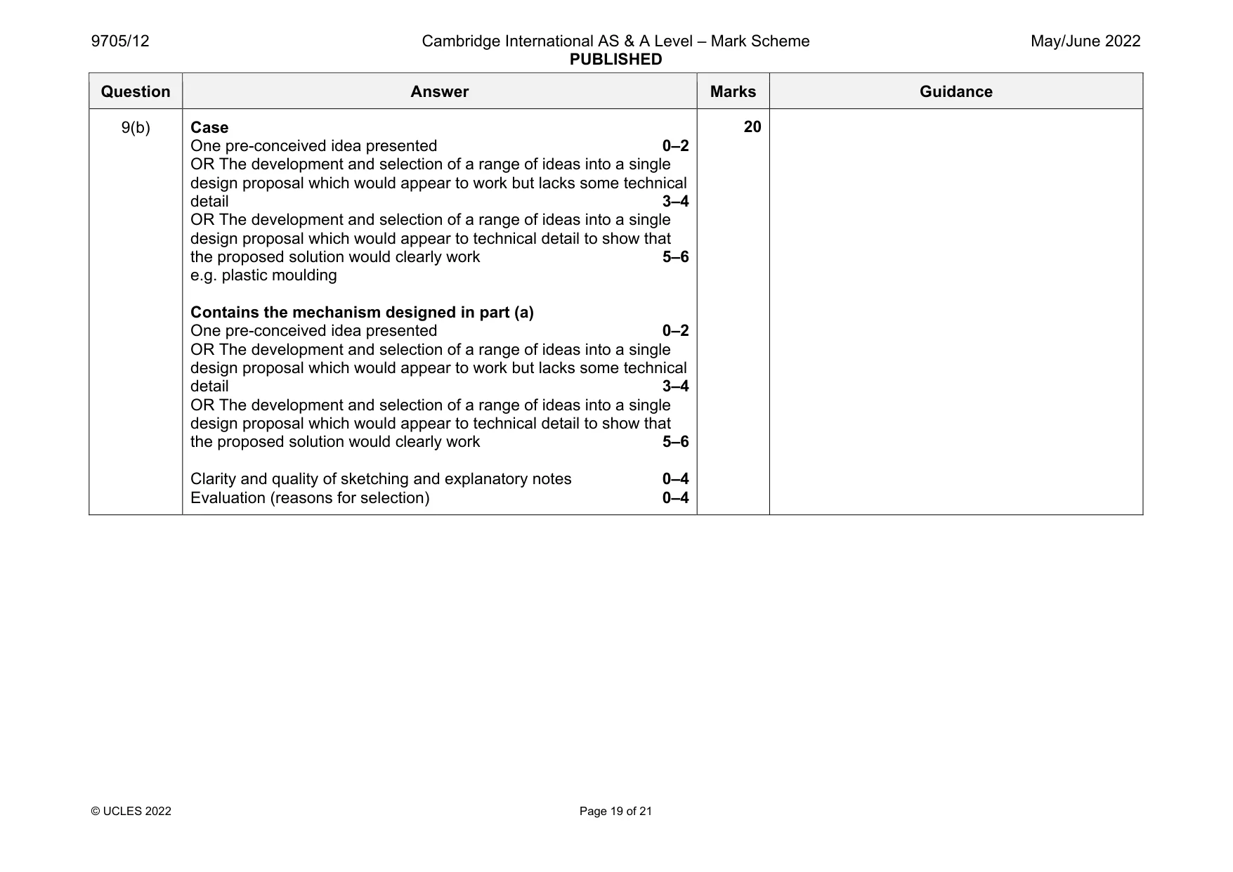 Mark scheme, page 19 of 21