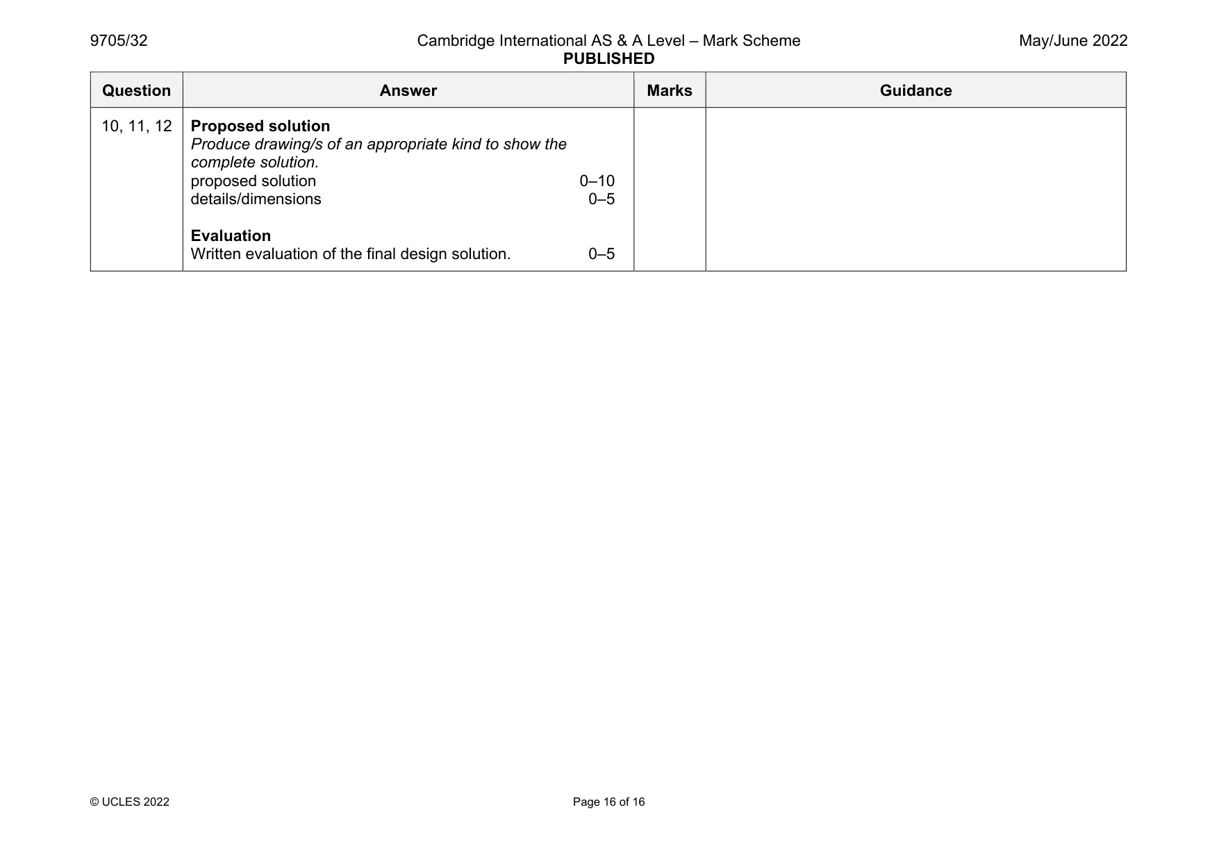 Mark scheme, page 16 of 16