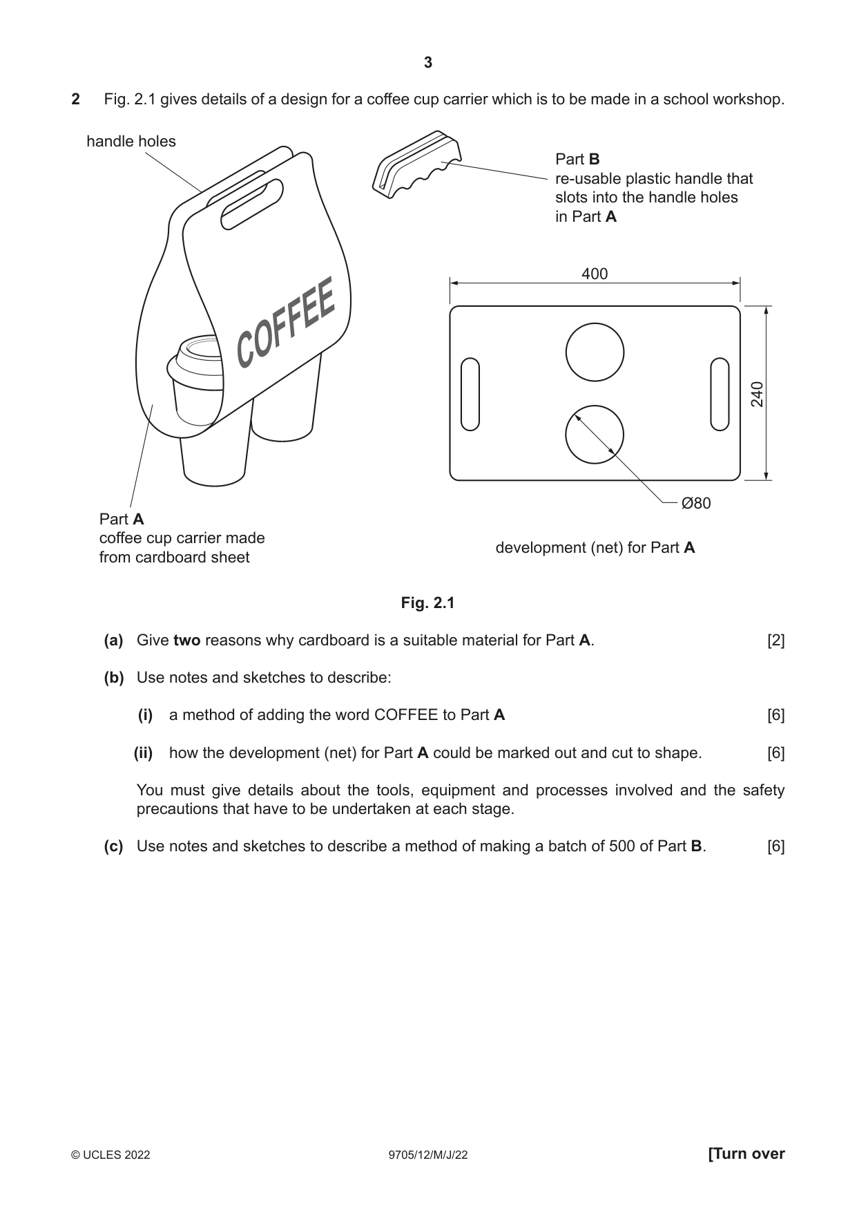 Cambridge A Level Design and Technology 9705 2022 May/June Paper 1 · Variant 2 question paper, page 3 of 12