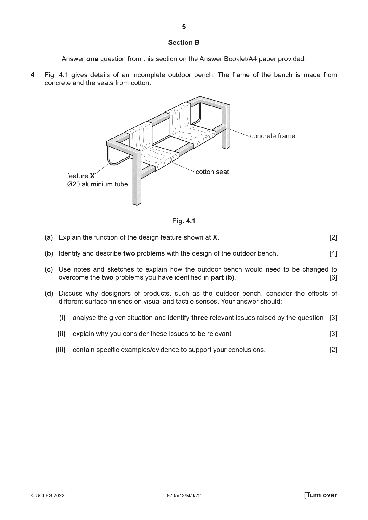 Cambridge A Level Design and Technology 9705 2022 May/June Paper 1 · Variant 2 question paper, page 5 of 12