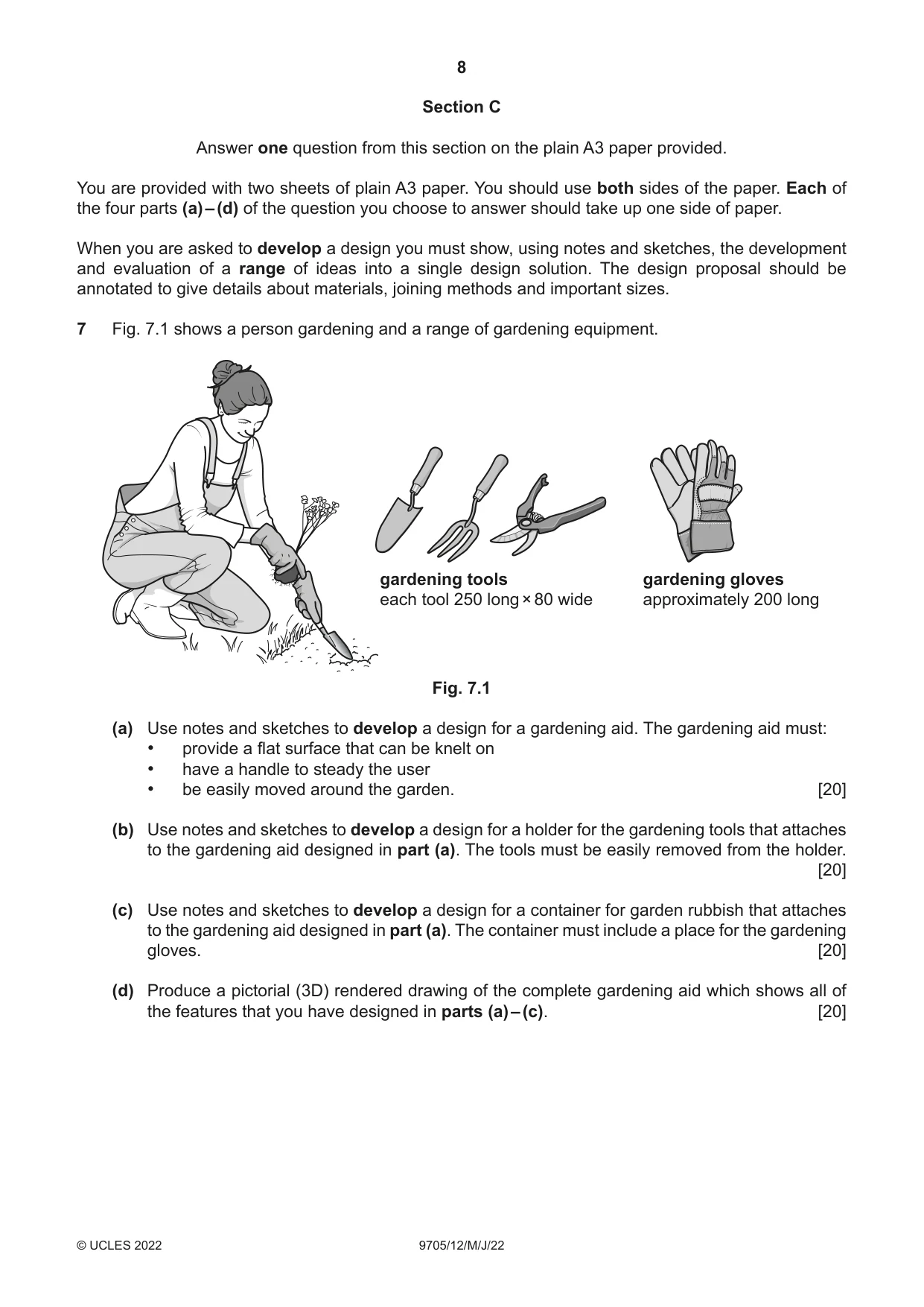 Cambridge A Level Design and Technology 9705 2022 May/June Paper 1 · Variant 2 question paper, page 8 of 12