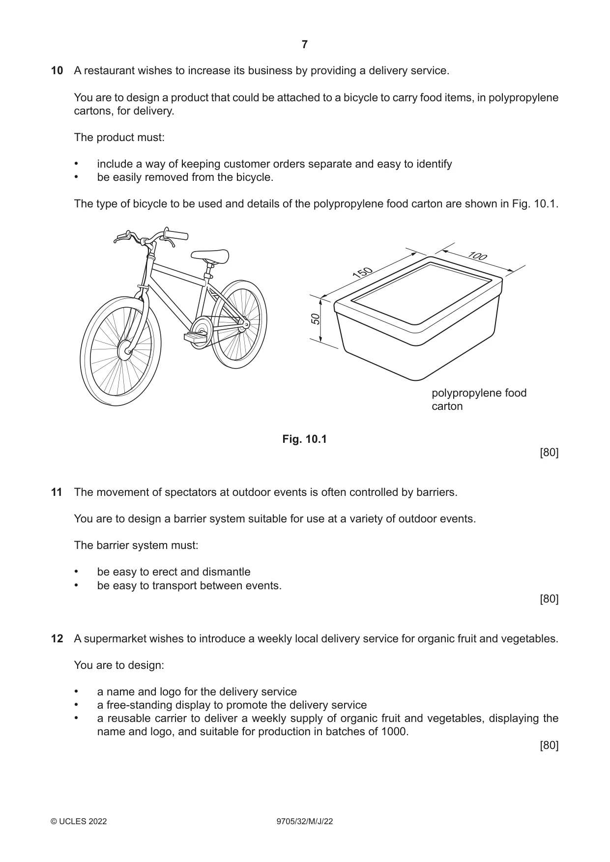 Cambridge A Level Design and Technology 9705 2022 May/June Paper 3 · Variant 2 question paper, page 7 of 8