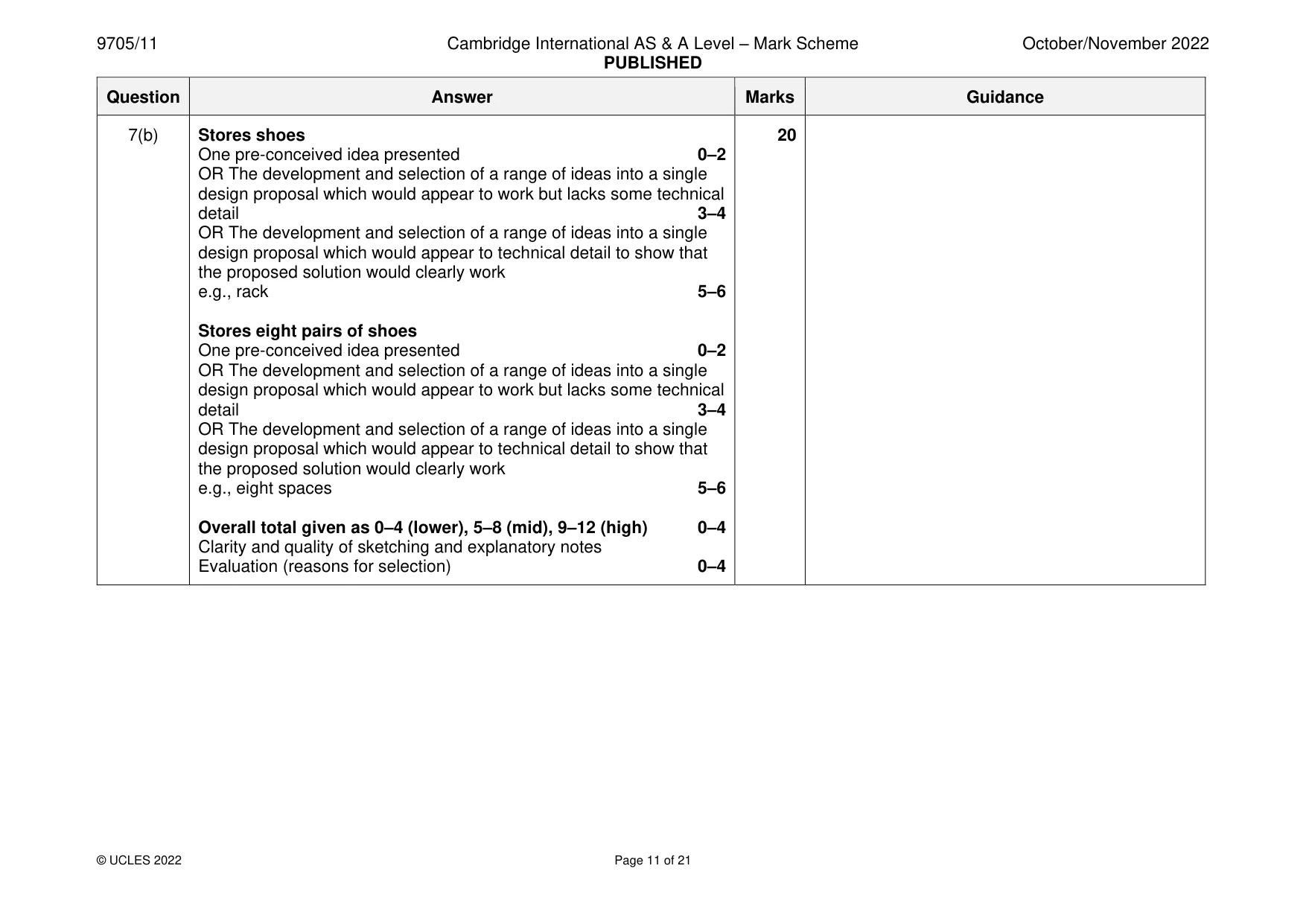 Mark scheme, page 11 of 21