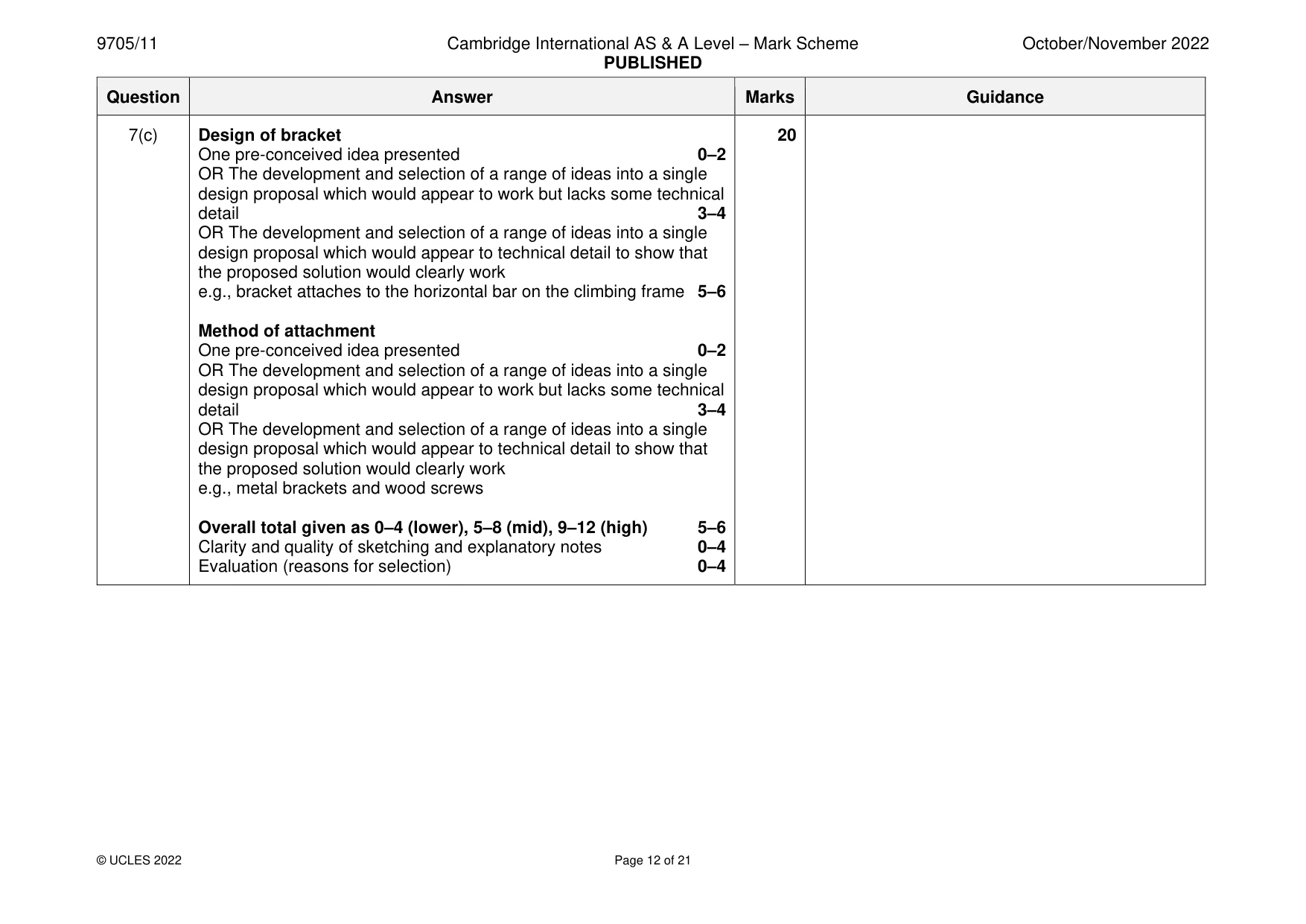 Mark scheme, page 12 of 21