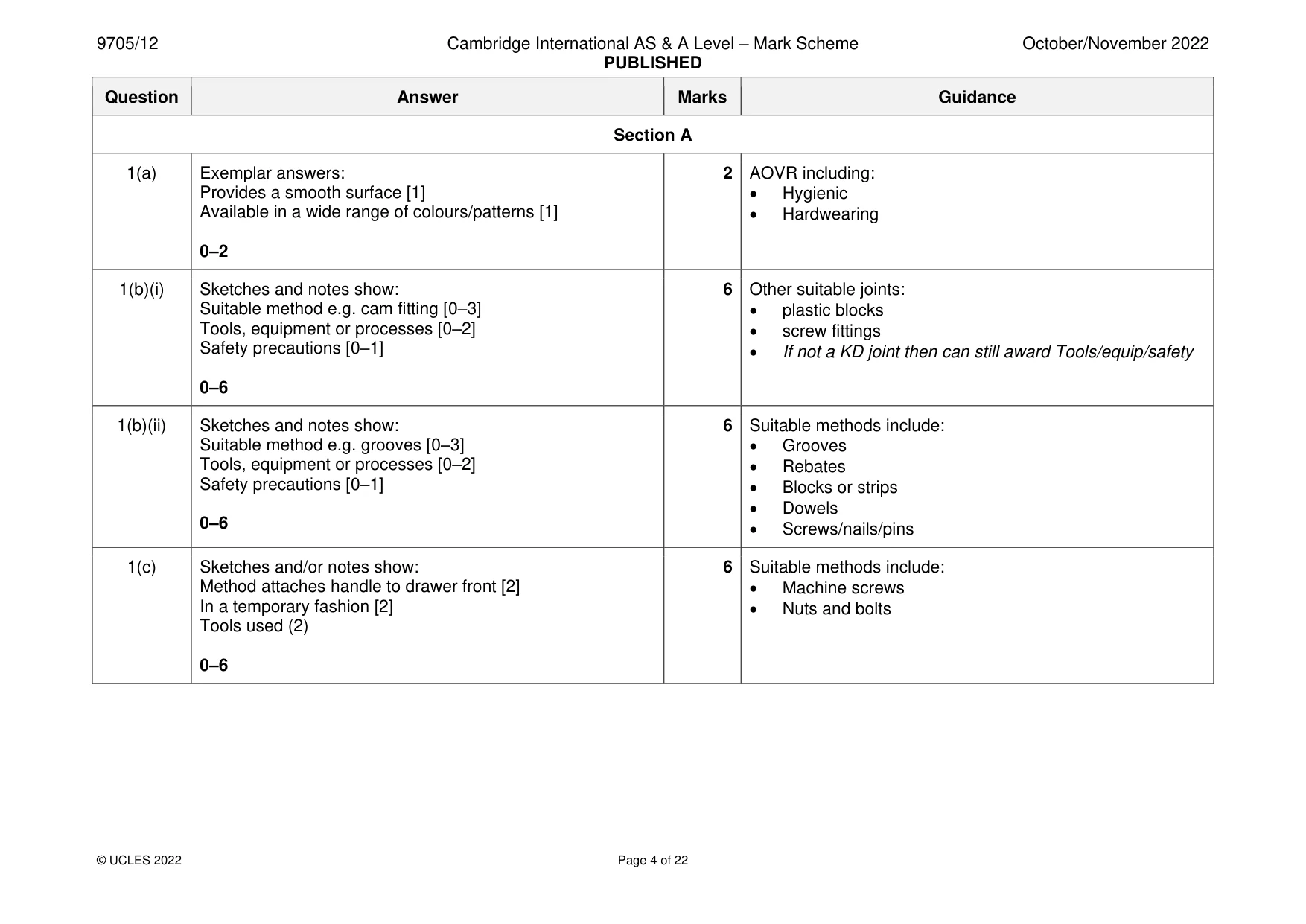 Mark scheme, page 4 of 22