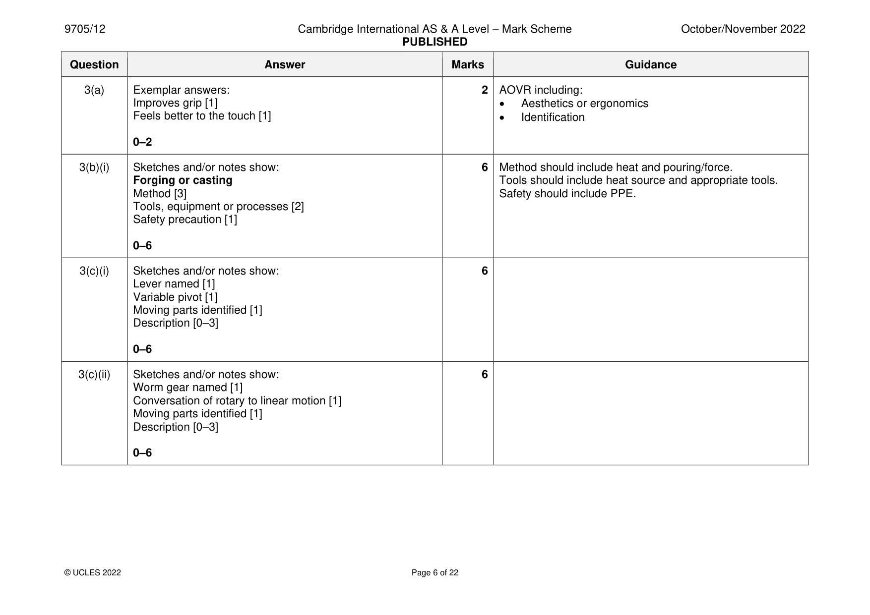 Mark scheme, page 6 of 22