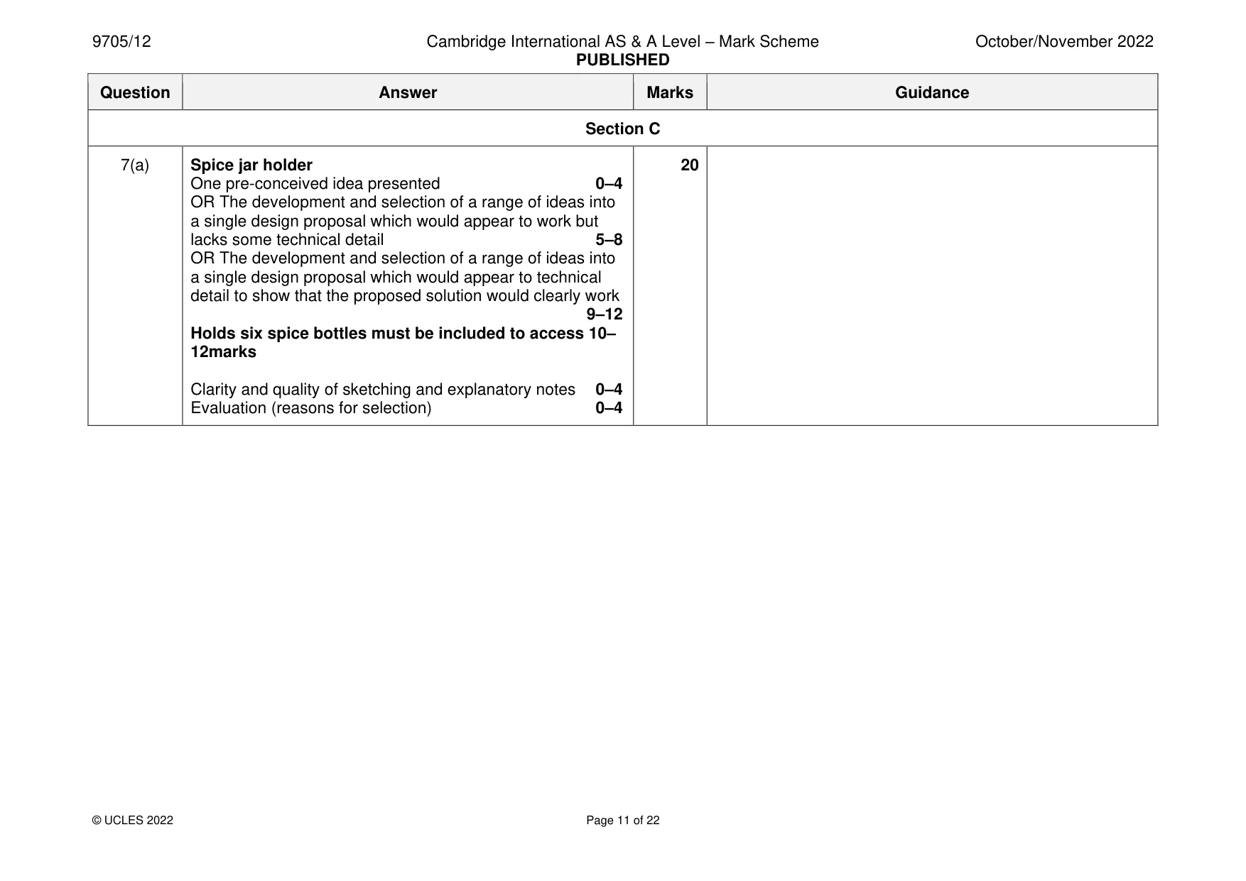 Mark scheme, page 11 of 22