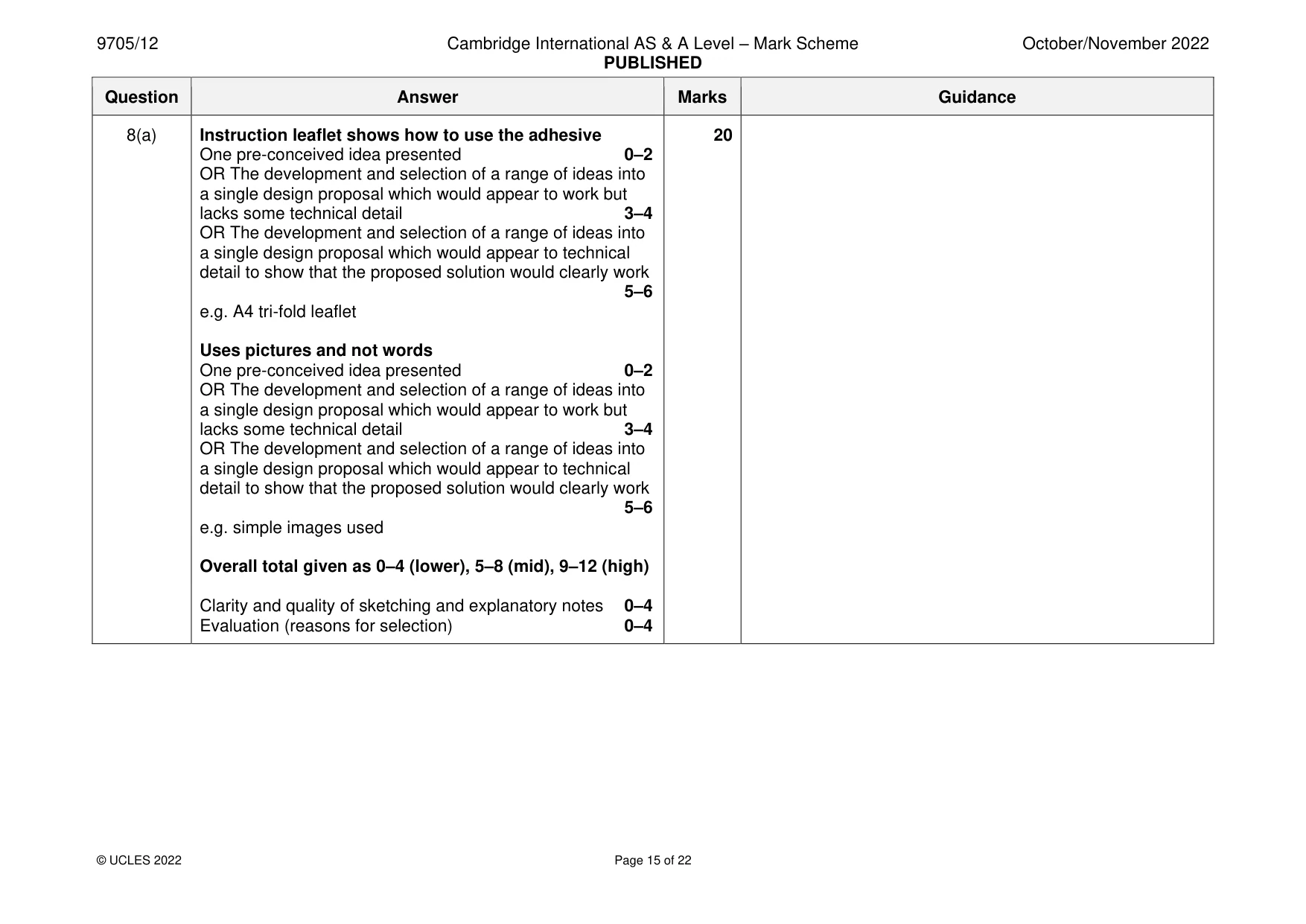 Mark scheme, page 15 of 22