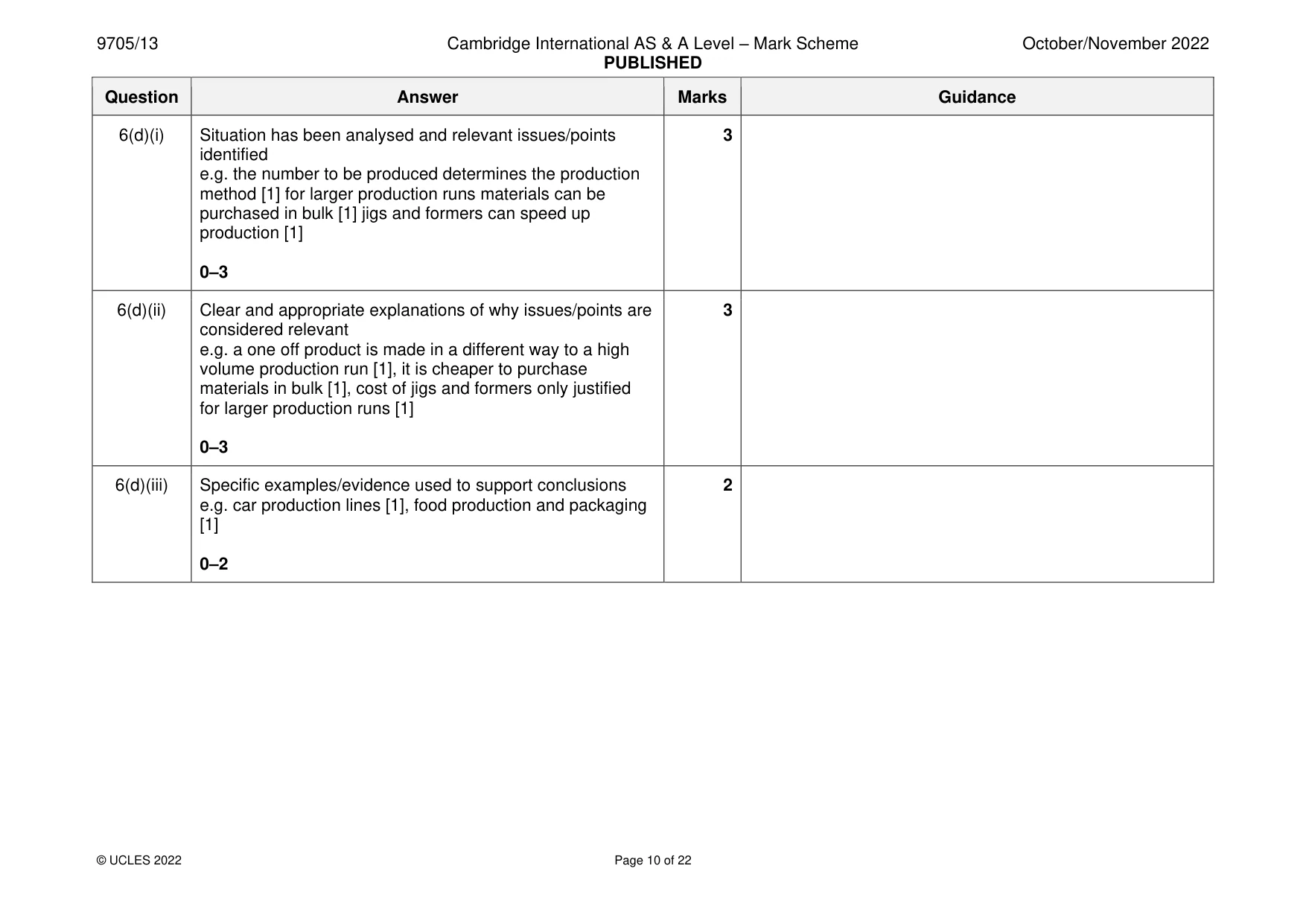 Mark scheme, page 10 of 22