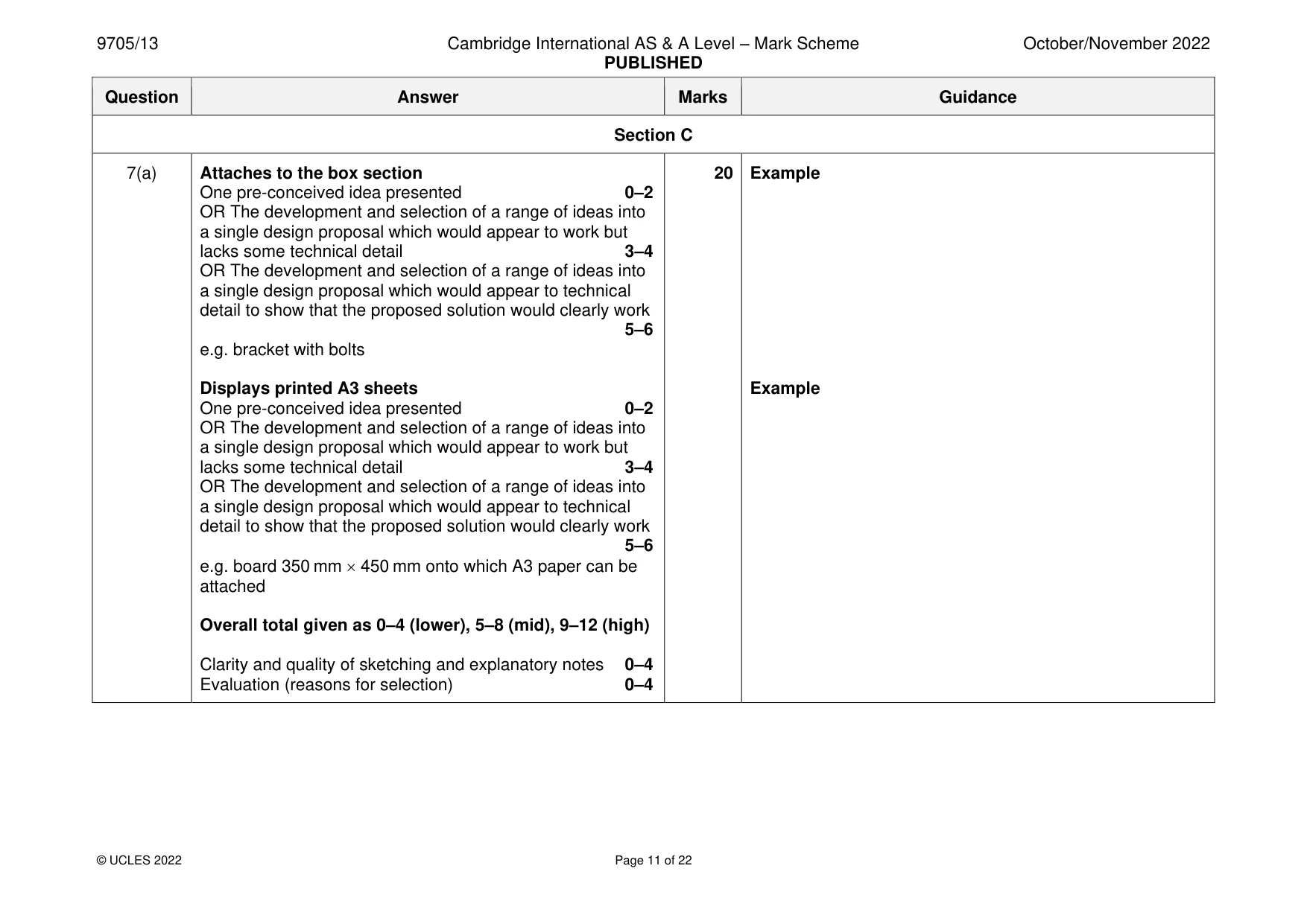 Mark scheme, page 11 of 22