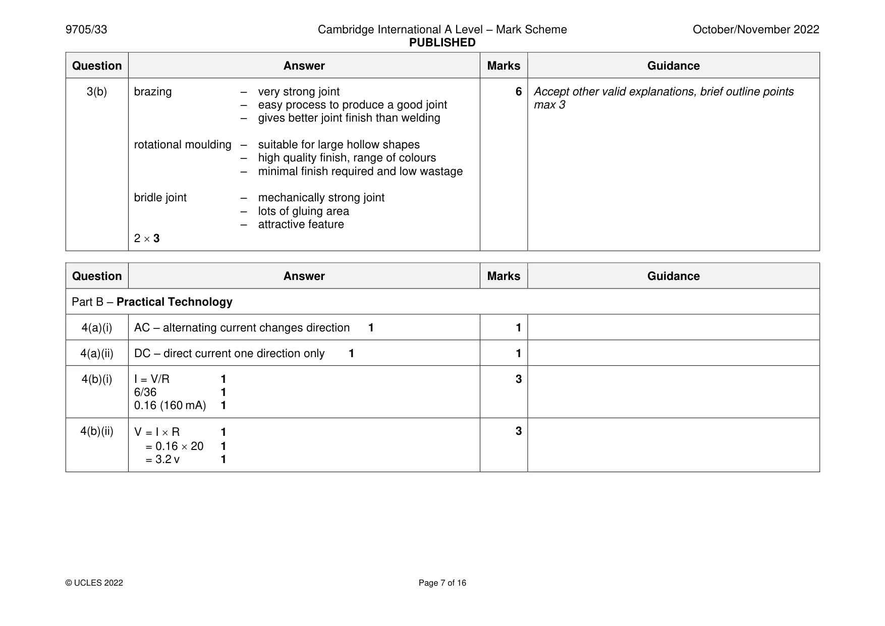 Mark scheme, page 7 of 16