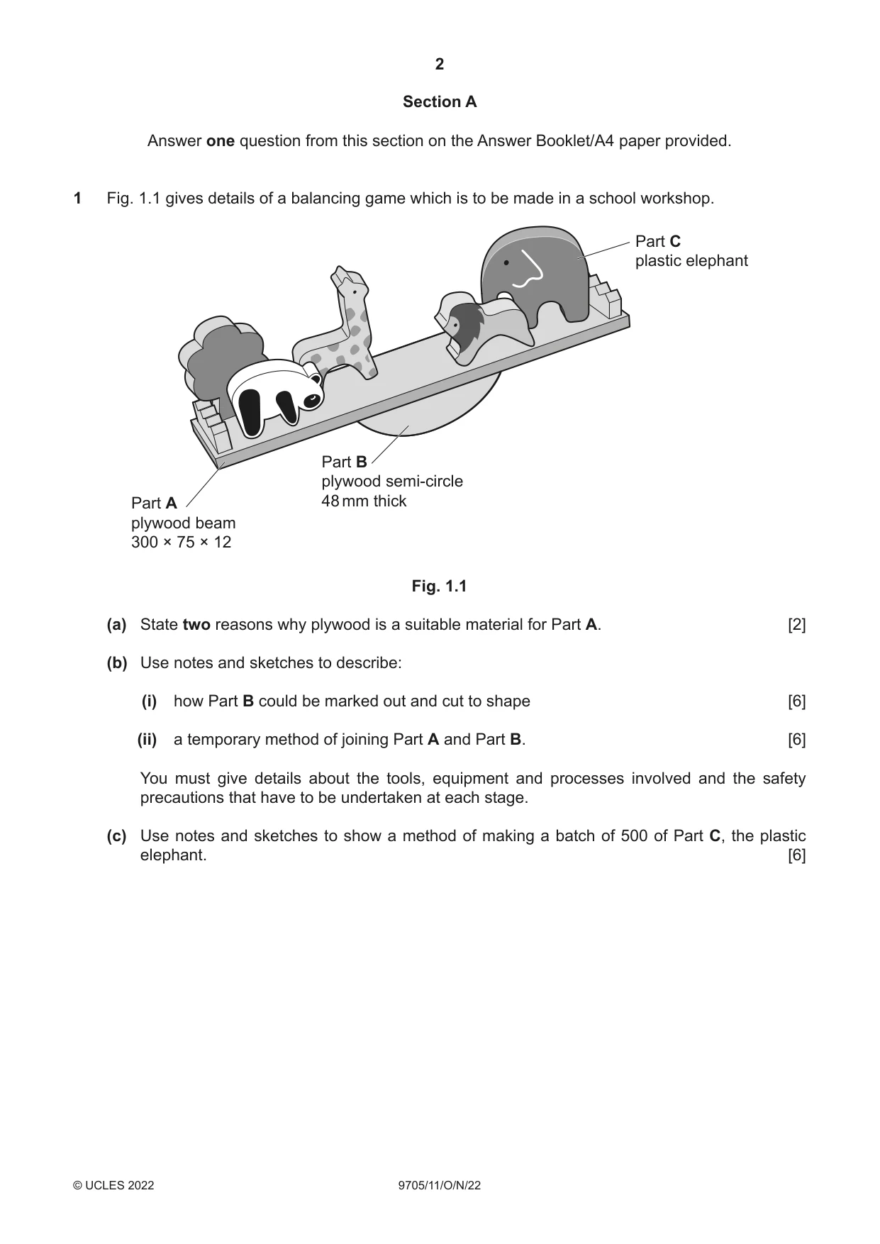 Cambridge A Level Design and Technology 9705 2022 Oct/Nov Paper 1 · Variant 1 question paper, page 2 of 12