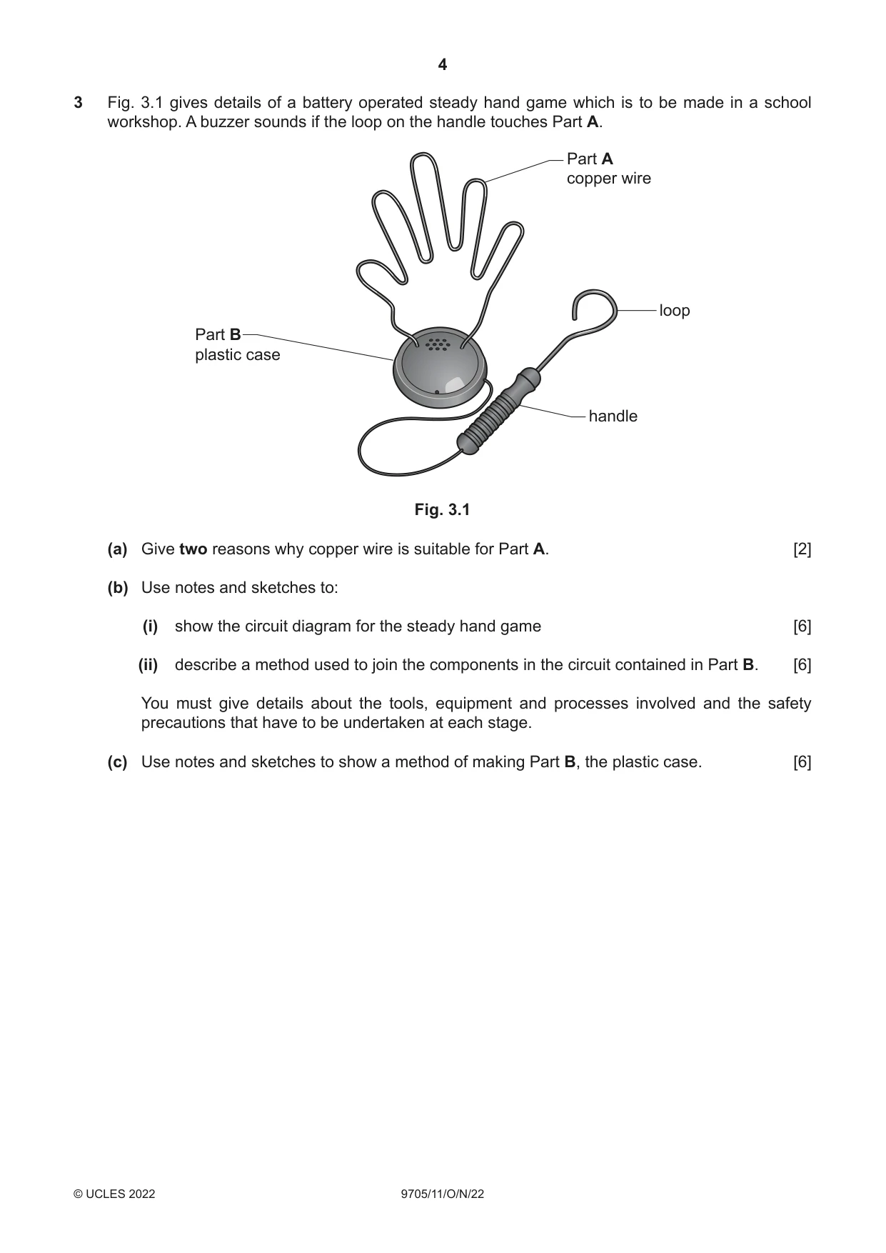 Cambridge A Level Design and Technology 9705 2022 Oct/Nov Paper 1 · Variant 1 question paper, page 4 of 12