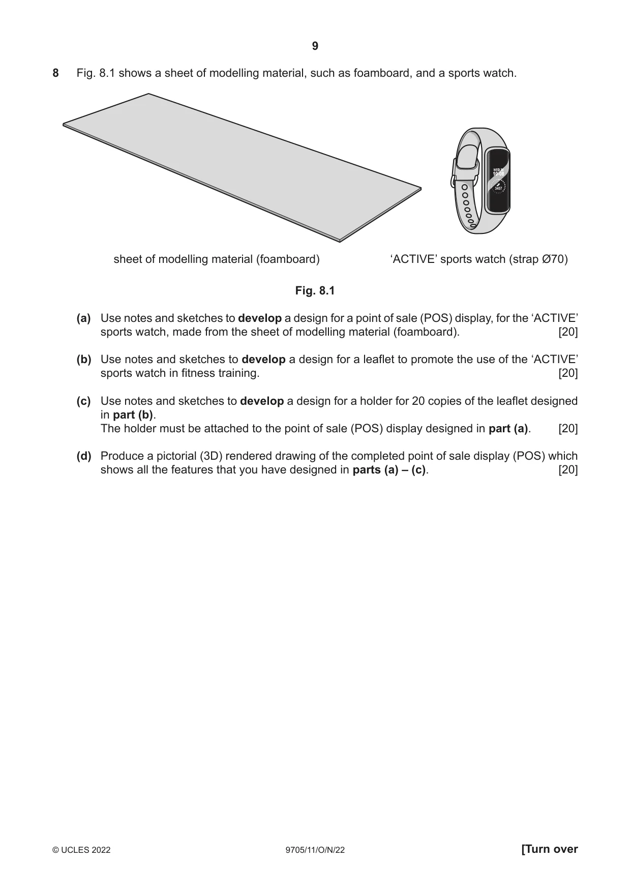 Cambridge A Level Design and Technology 9705 2022 Oct/Nov Paper 1 · Variant 1 question paper, page 9 of 12
