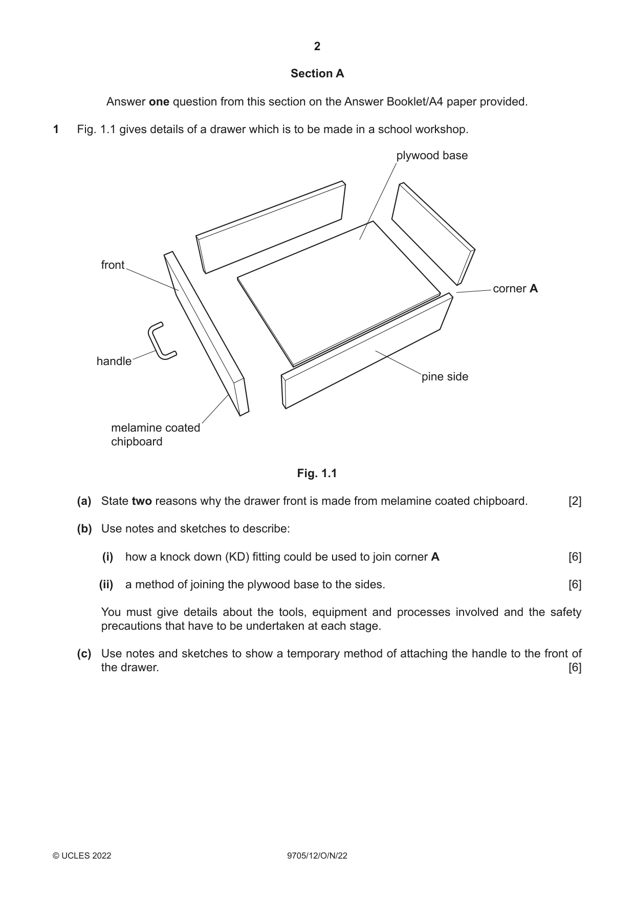 Cambridge A Level Design and Technology 9705 2022 Oct/Nov Paper 1 · Variant 2 question paper, page 2 of 12