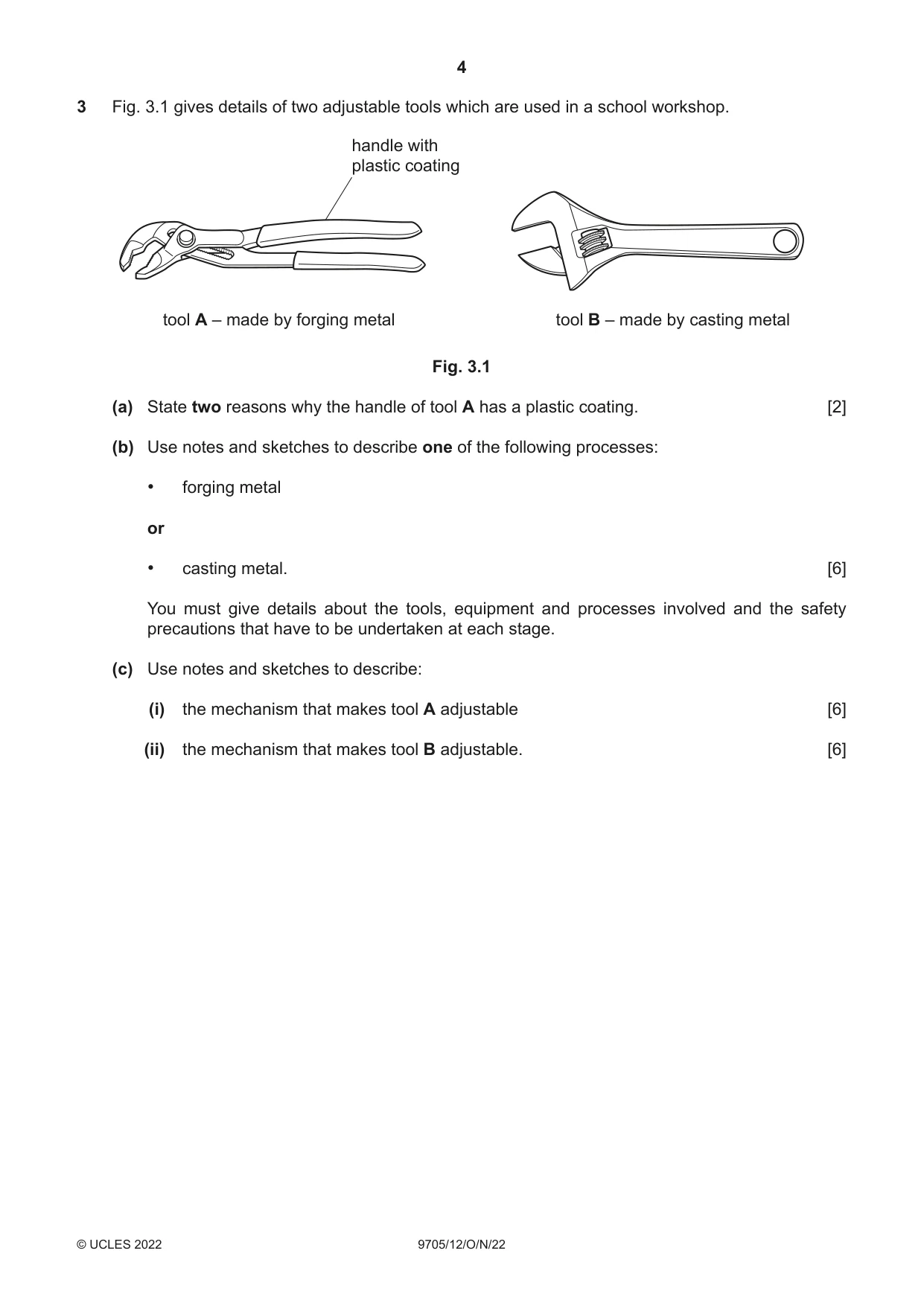 Cambridge A Level Design and Technology 9705 2022 Oct/Nov Paper 1 · Variant 2 question paper, page 4 of 12