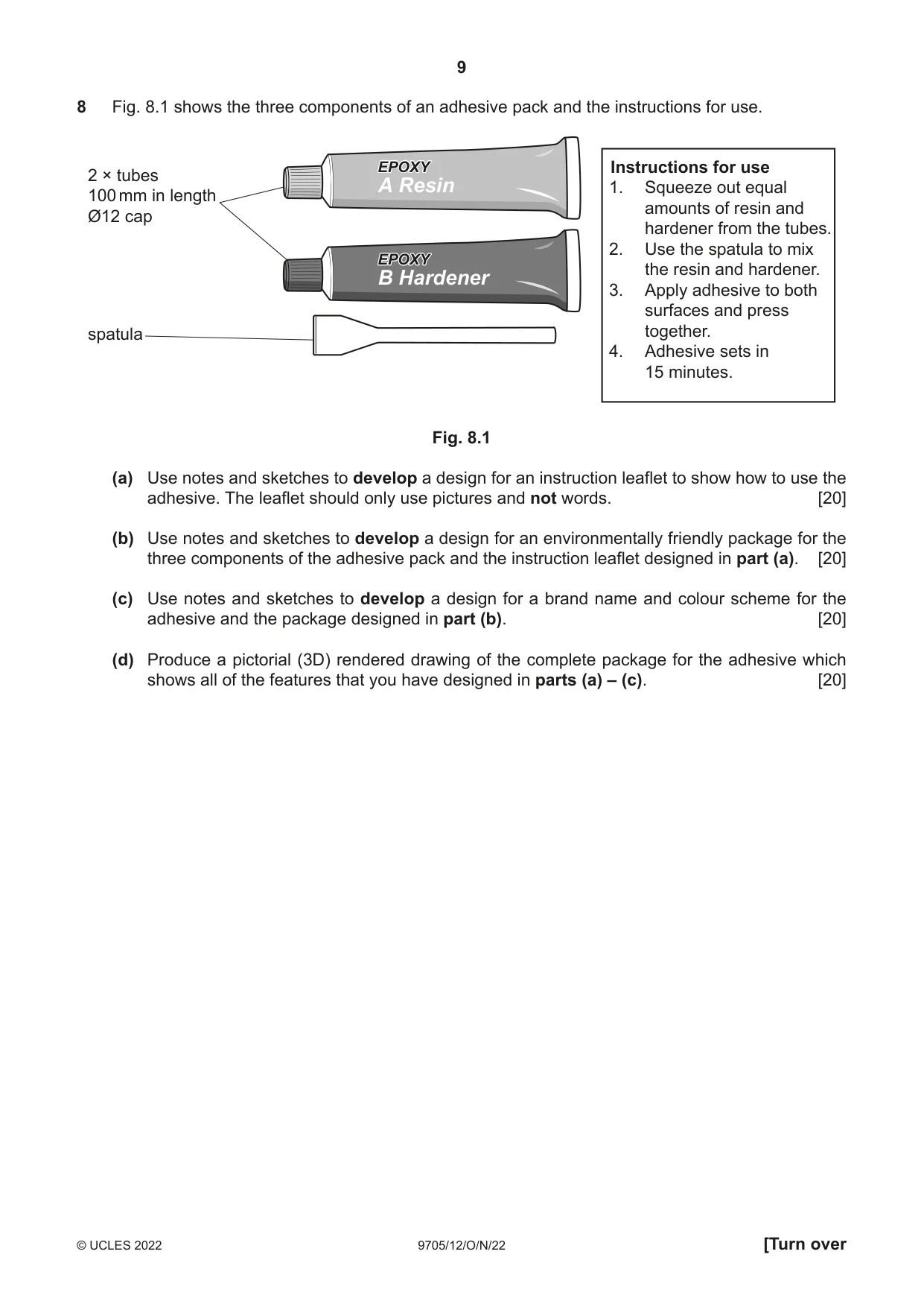 Cambridge A Level Design and Technology 9705 2022 Oct/Nov Paper 1 · Variant 2 question paper, page 9 of 12