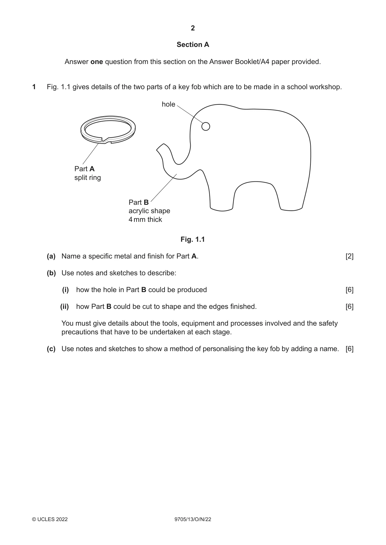 Cambridge A Level Design and Technology 9705 2022 Oct/Nov Paper 1 · Variant 3 question paper, page 2 of 12
