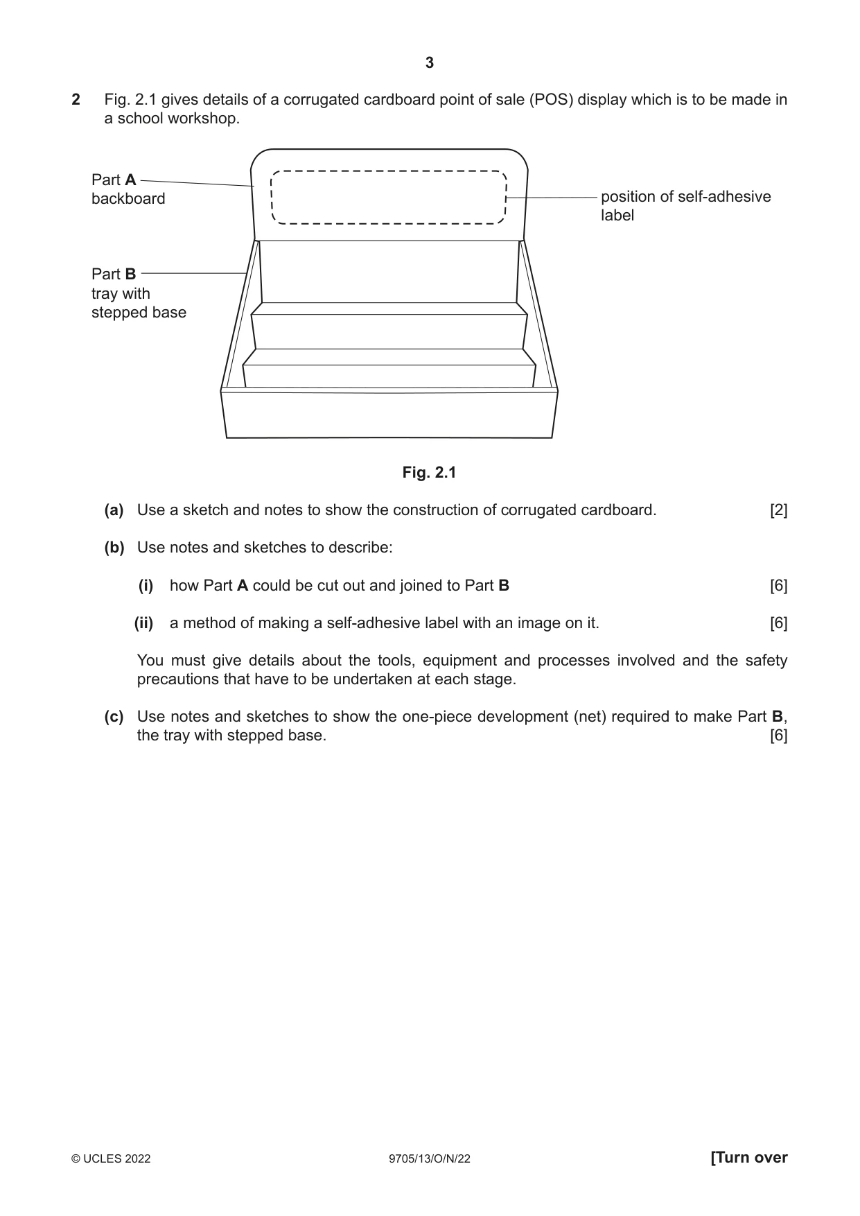 Cambridge A Level Design and Technology 9705 2022 Oct/Nov Paper 1 · Variant 3 question paper, page 3 of 12