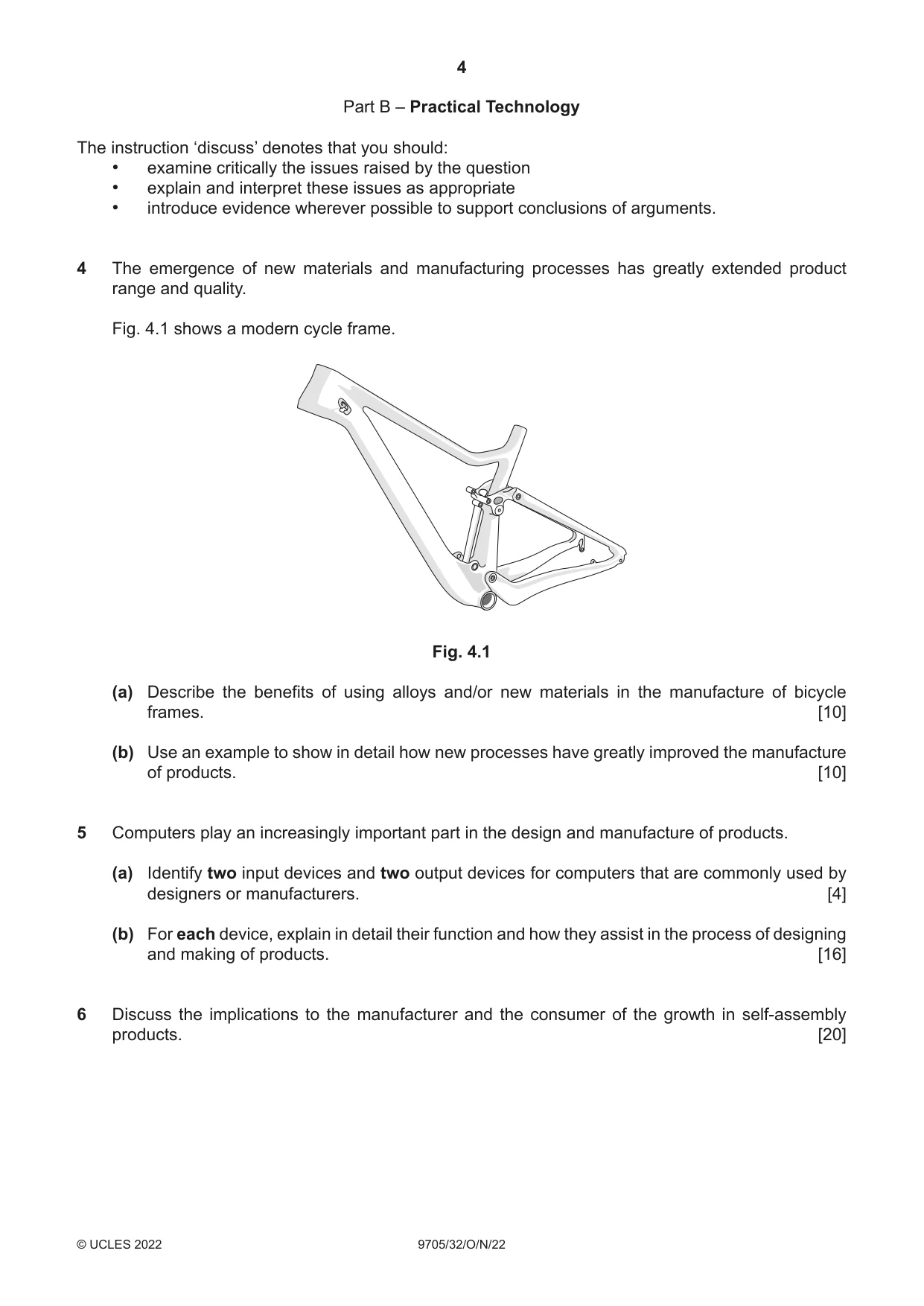 Cambridge A Level Design and Technology 9705 2022 Oct/Nov Paper 3 · Variant 2 question paper, page 4 of 12
