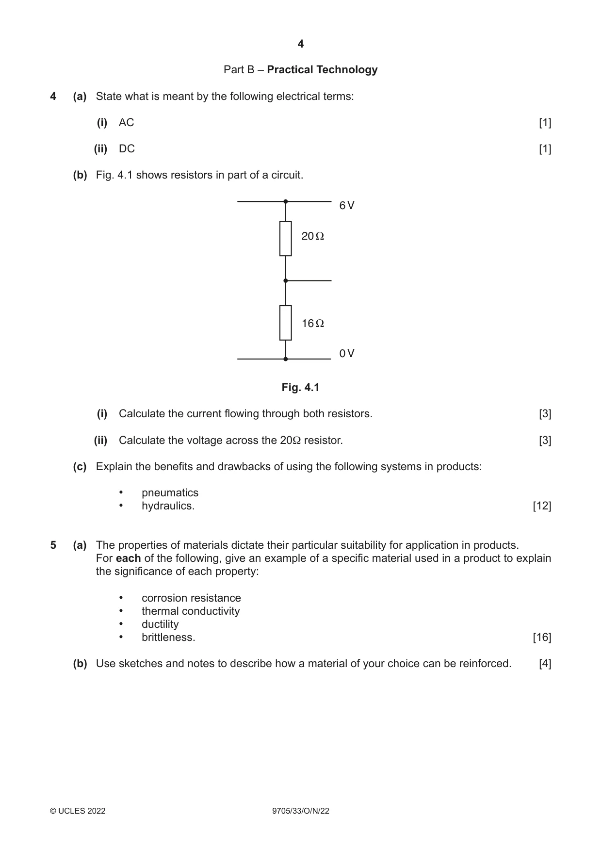 Cambridge A Level Design and Technology 9705 2022 Oct/Nov Paper 3 · Variant 3 question paper, page 4 of 12