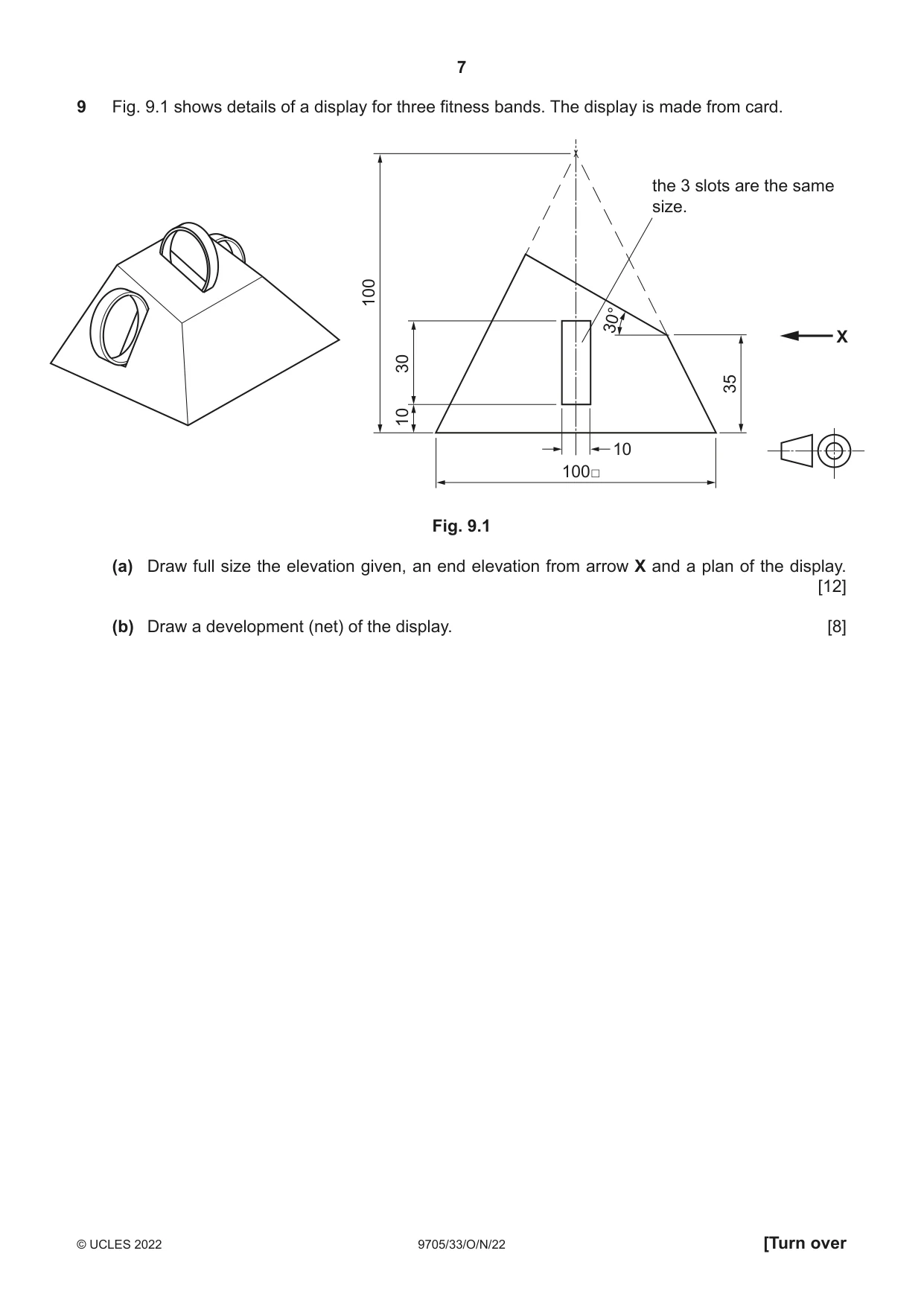 Cambridge A Level Design and Technology 9705 2022 Oct/Nov Paper 3 · Variant 3 question paper, page 7 of 12