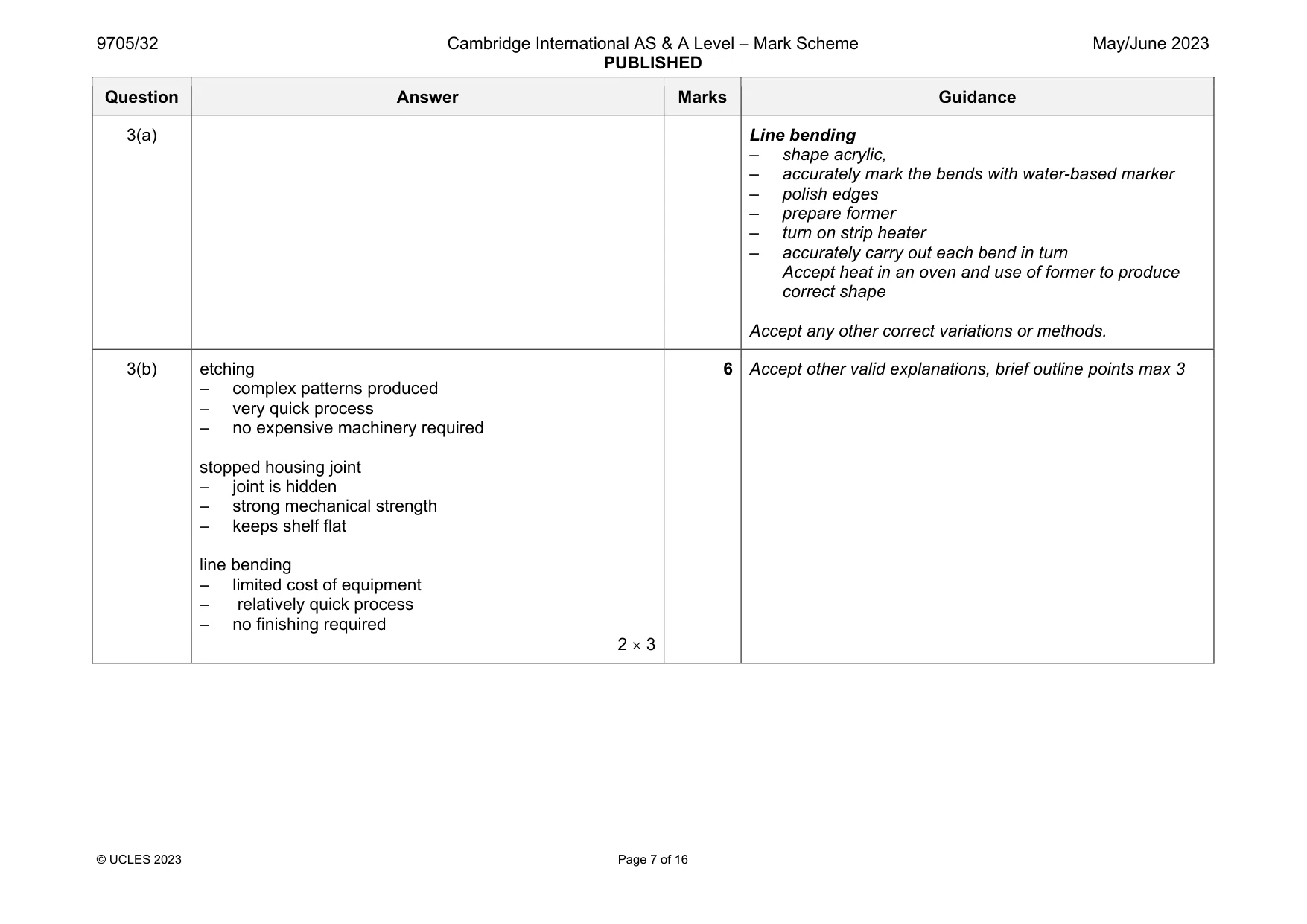 Mark scheme, page 7 of 16