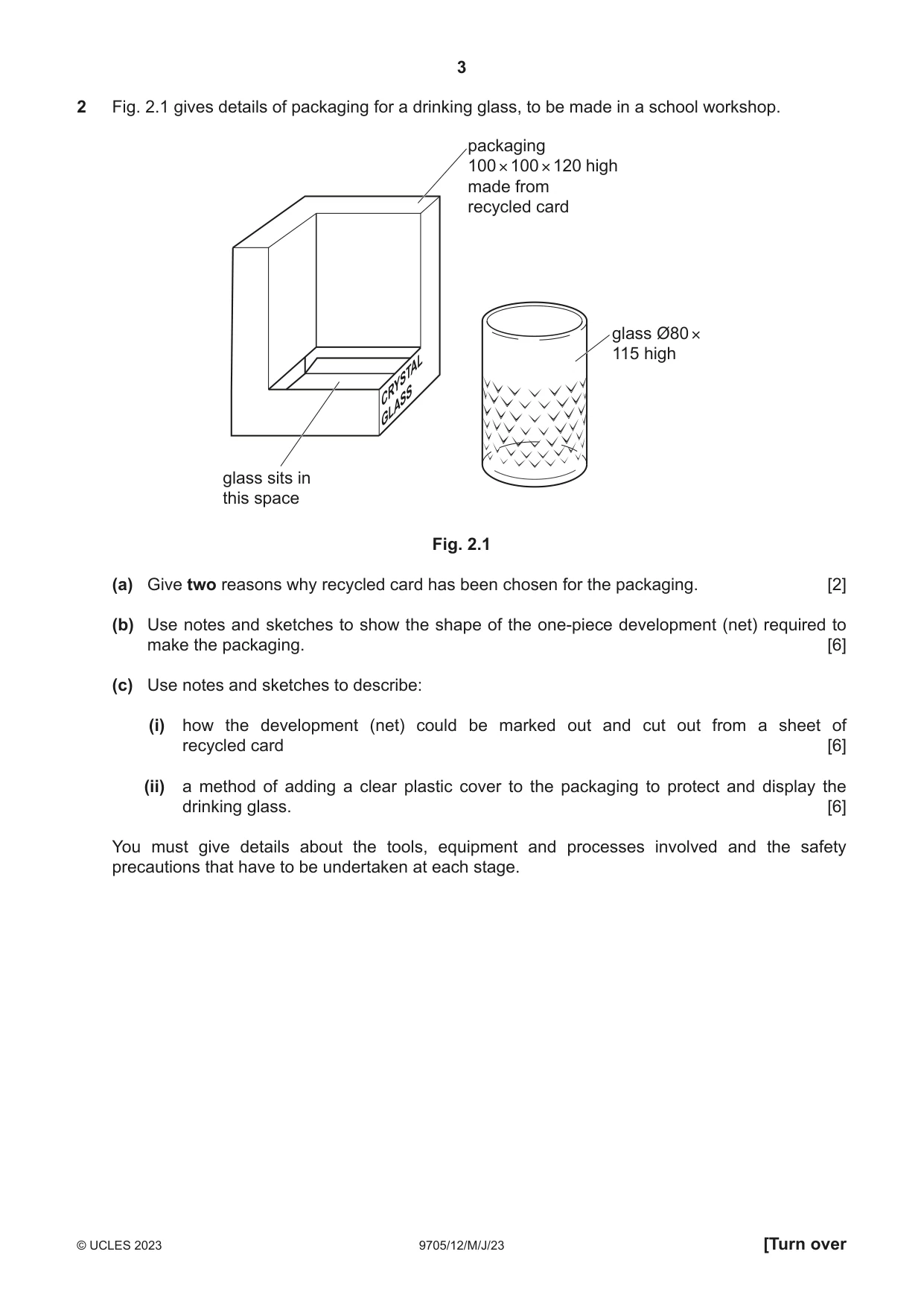 Cambridge A Level Design and Technology 9705 2023 May/June Paper 1 · Variant 2 question paper, page 3 of 12