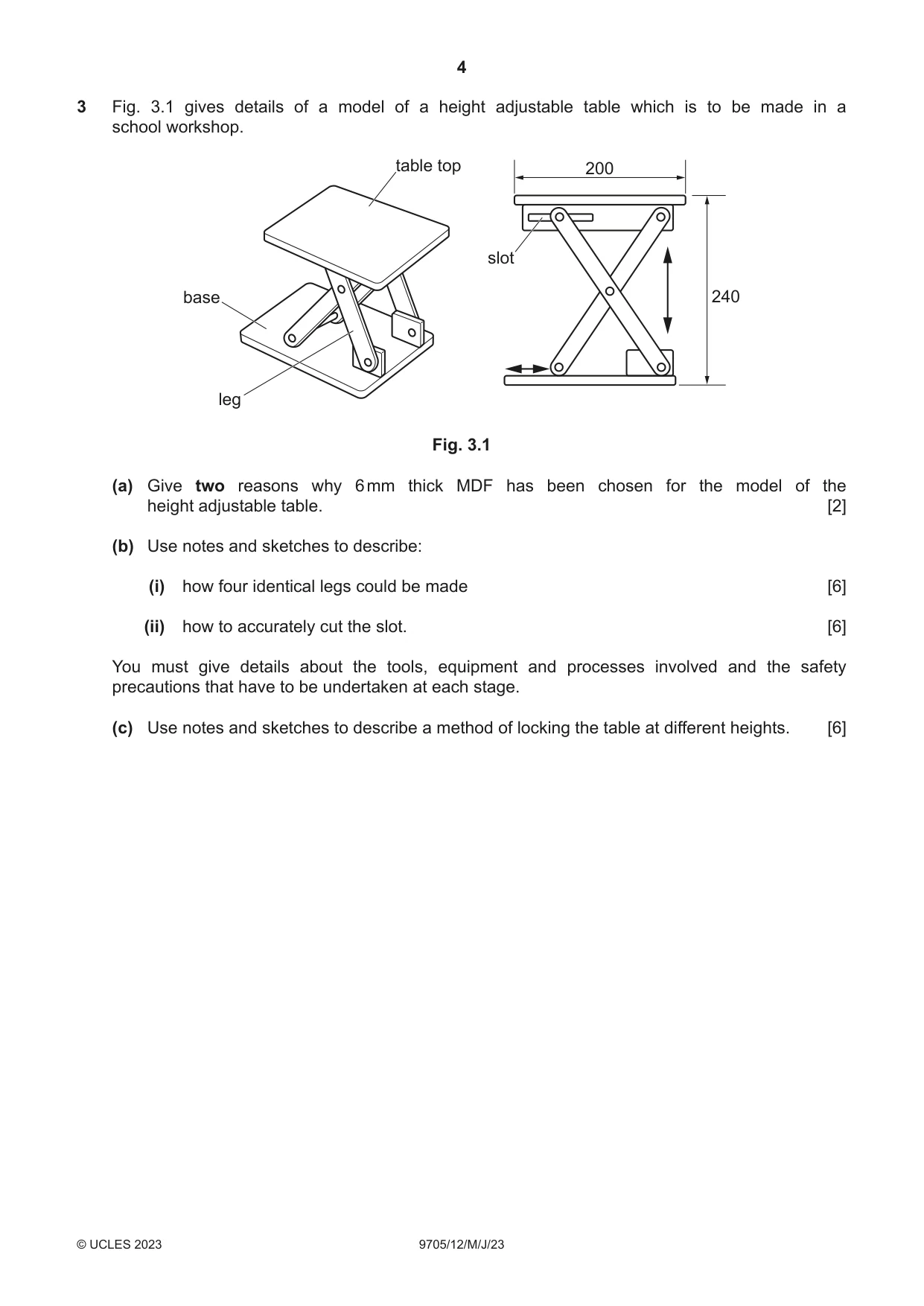 Cambridge A Level Design and Technology 9705 2023 May/June Paper 1 · Variant 2 question paper, page 4 of 12