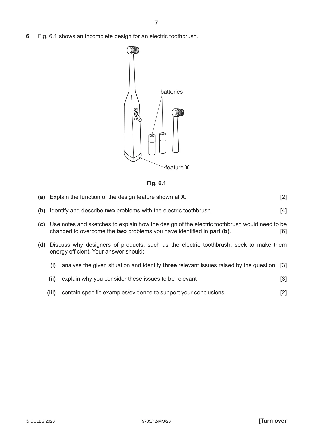 Cambridge A Level Design and Technology 9705 2023 May/June Paper 1 · Variant 2 question paper, page 7 of 12