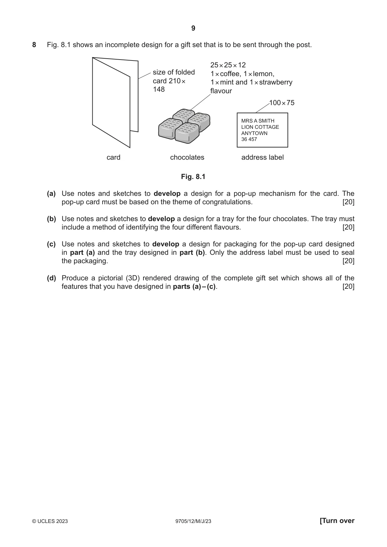 Cambridge A Level Design and Technology 9705 2023 May/June Paper 1 · Variant 2 question paper, page 9 of 12