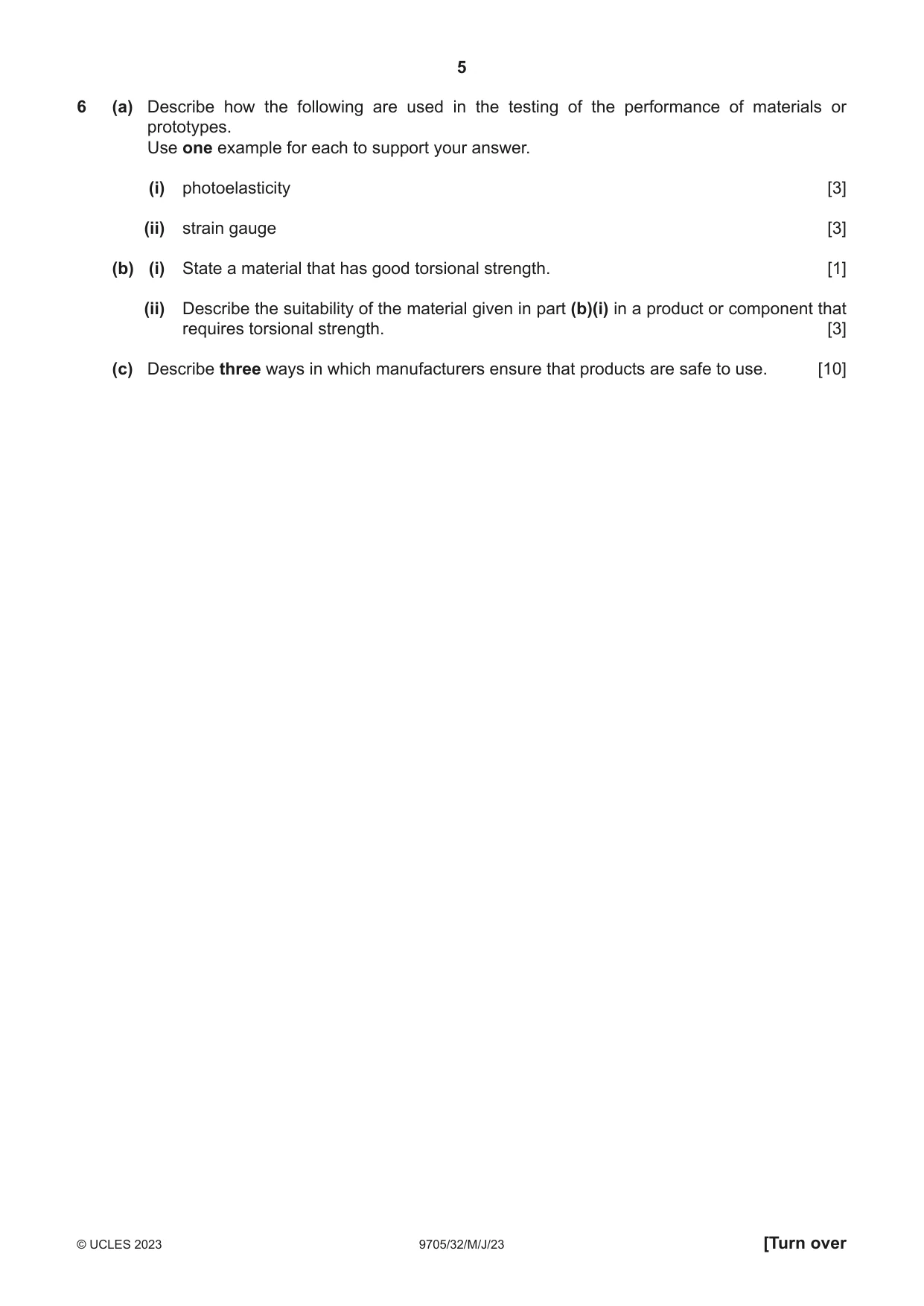 Cambridge A Level Design and Technology 9705 2023 May/June Paper 3 · Variant 2 question paper, page 5 of 12