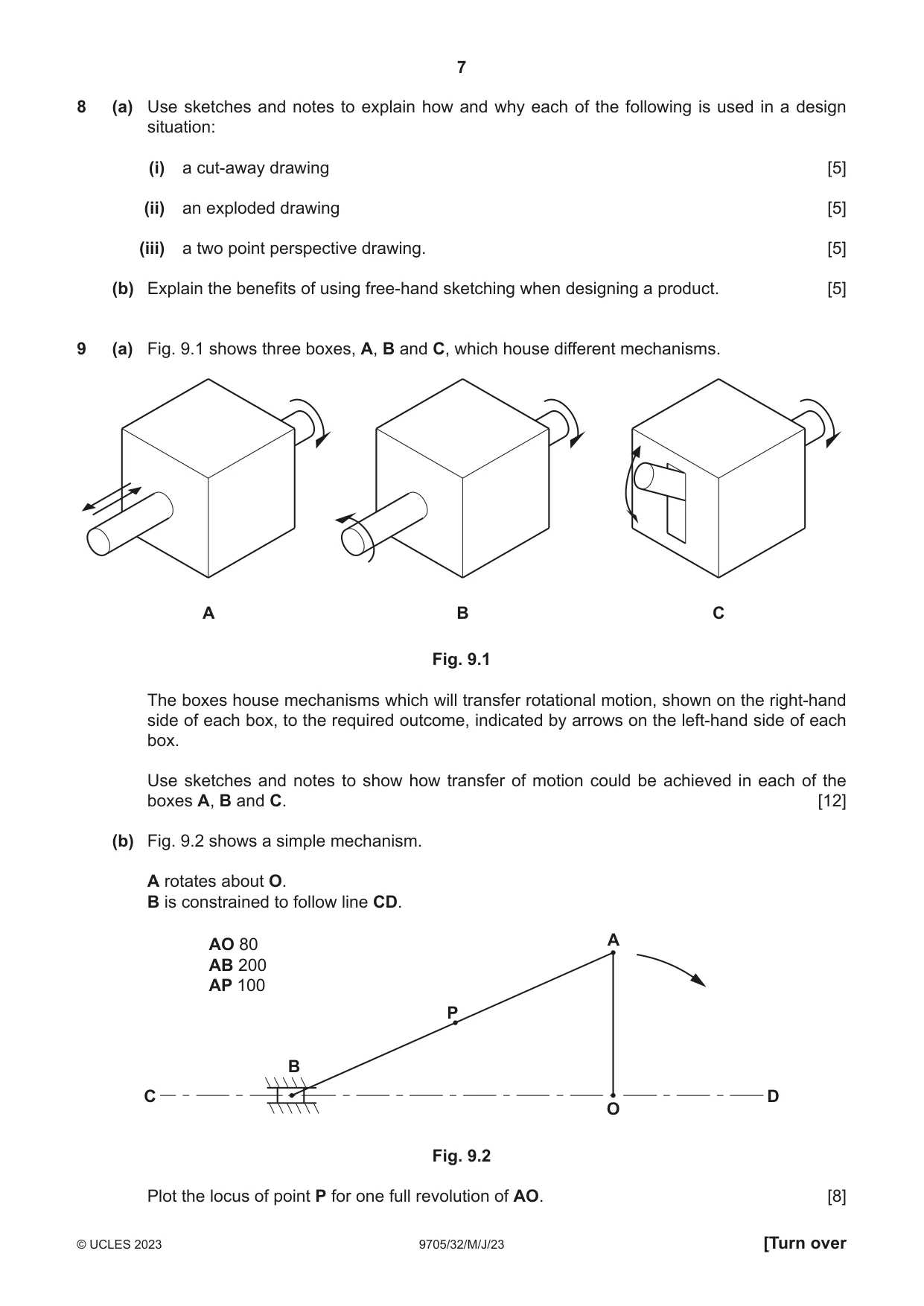 Cambridge A Level Design and Technology 9705 2023 May/June Paper 3 · Variant 2 question paper, page 7 of 12
