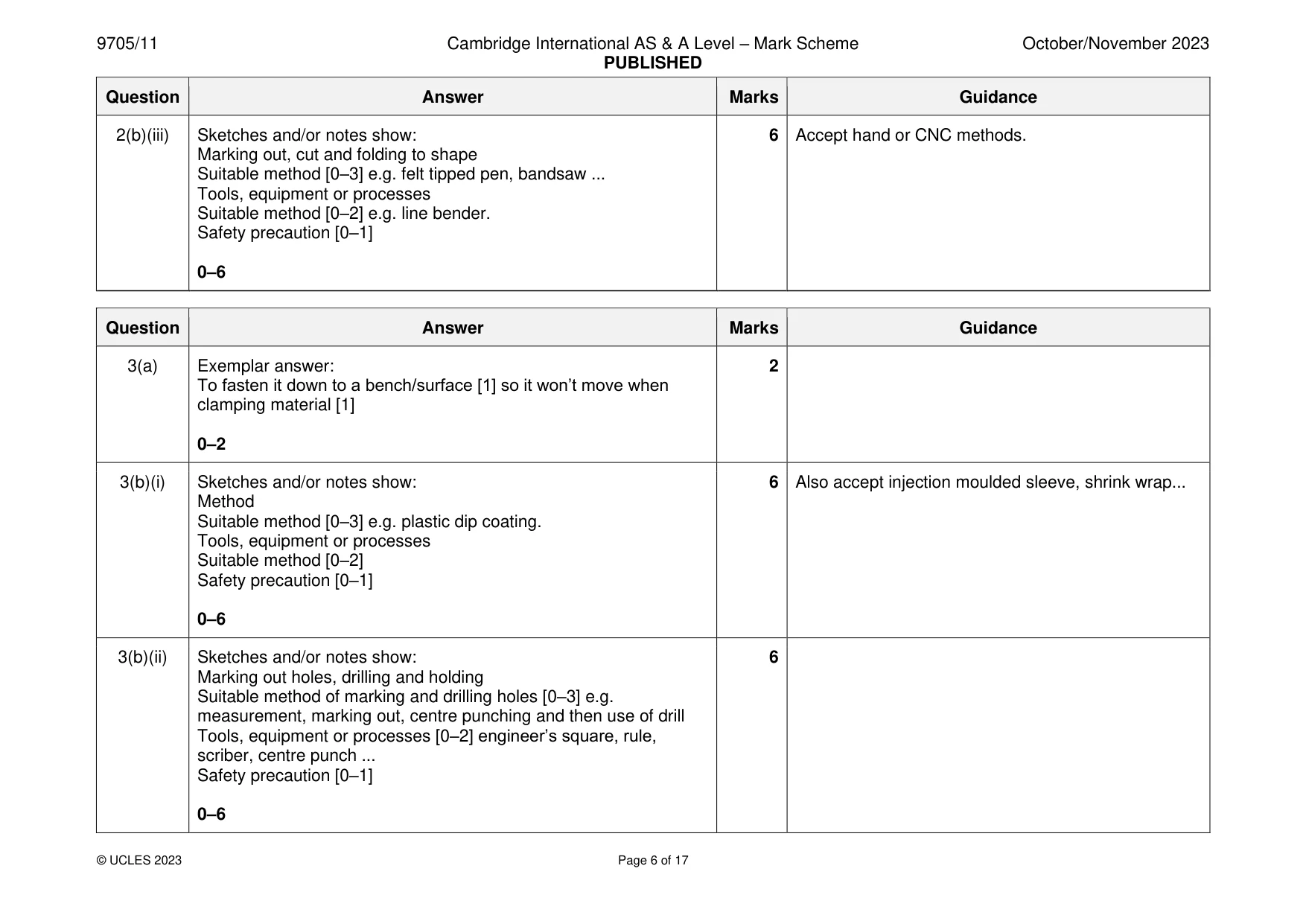Mark scheme, page 6 of 17