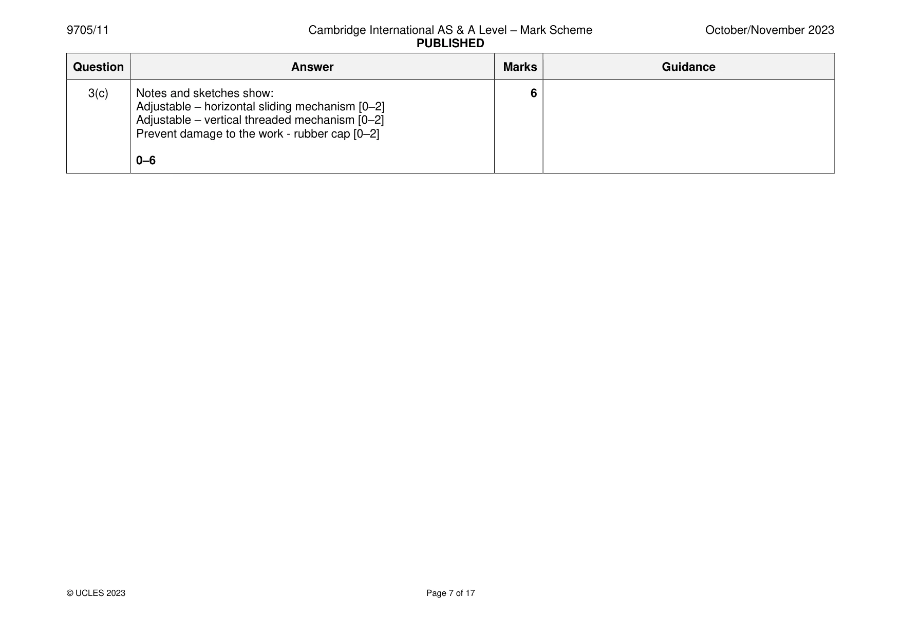 Mark scheme, page 7 of 17
