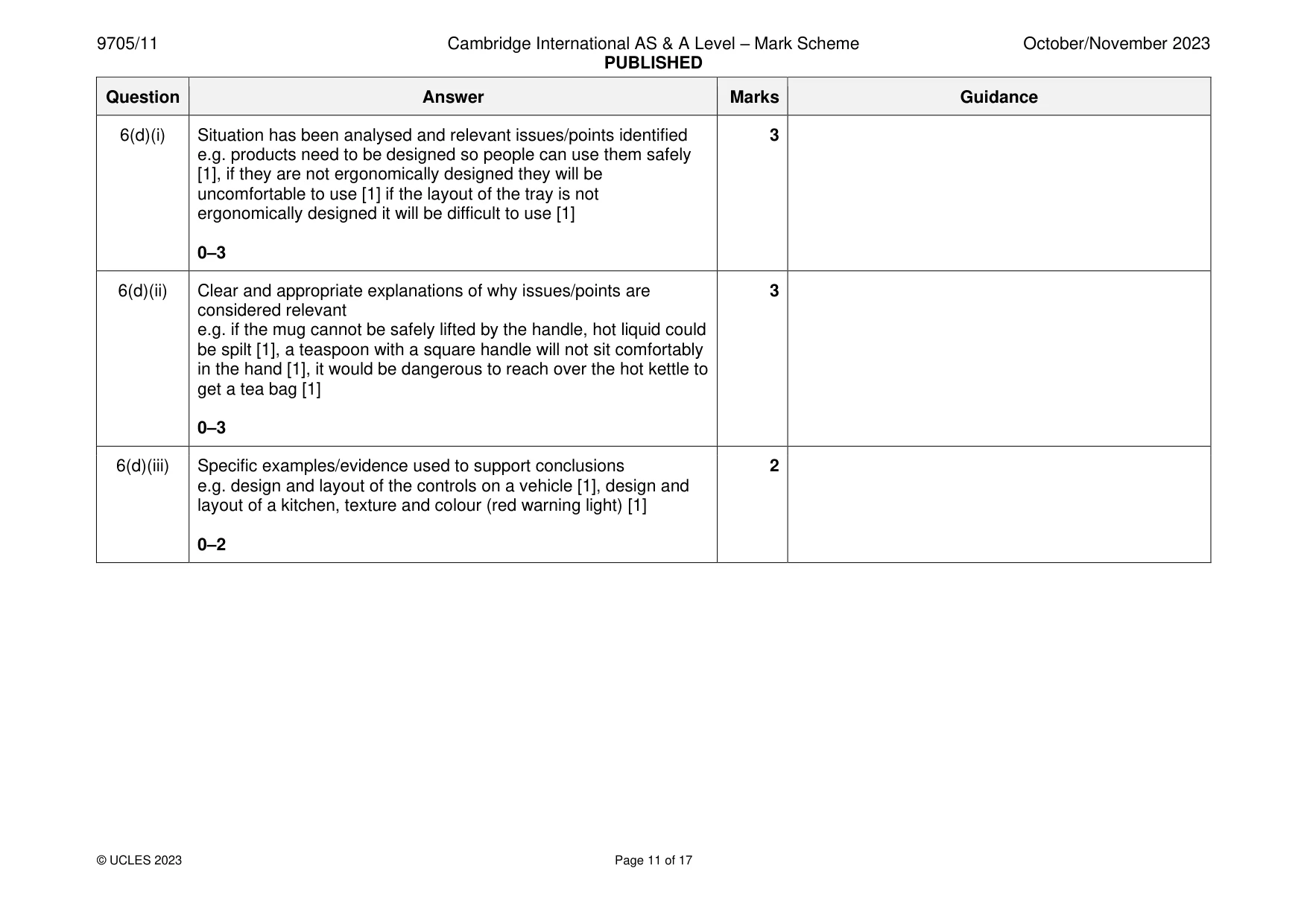 Mark scheme, page 11 of 17