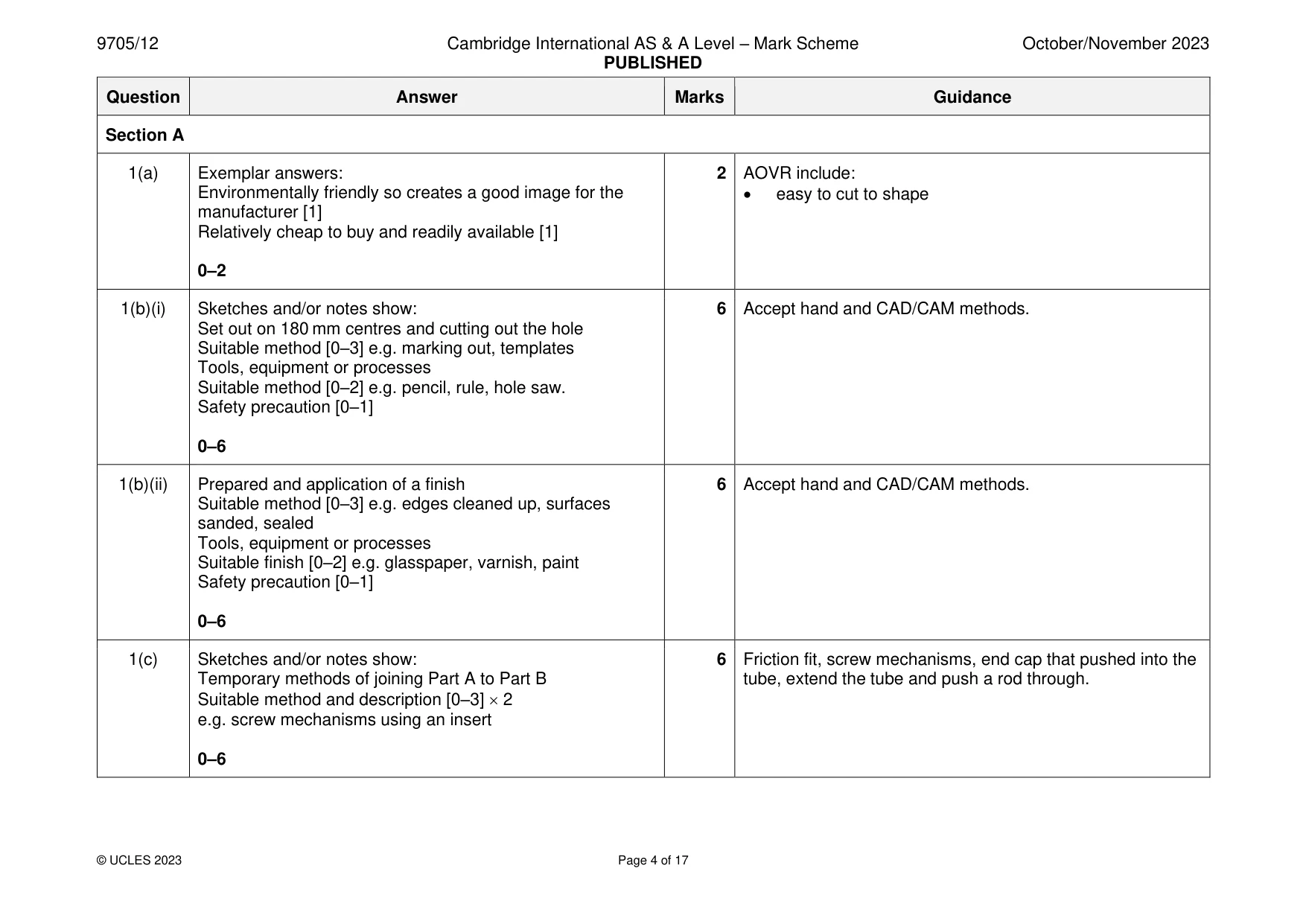 Mark scheme, page 4 of 17