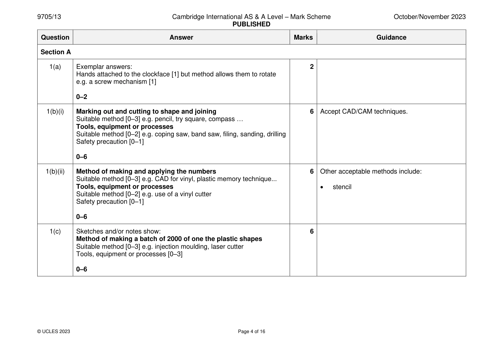 Mark scheme, page 4 of 16