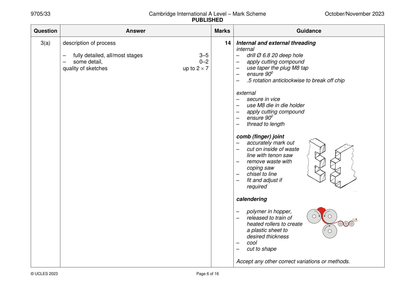 Mark scheme, page 6 of 16