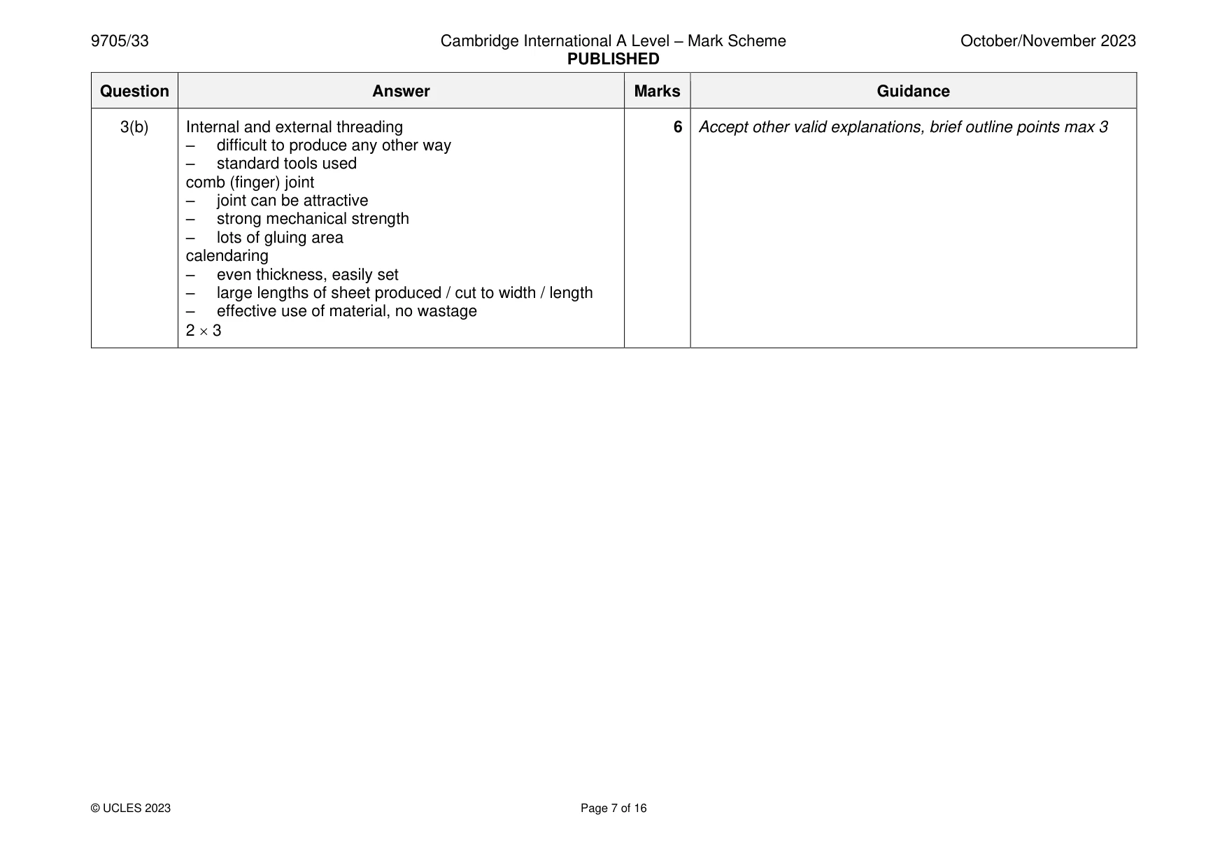 Mark scheme, page 7 of 16