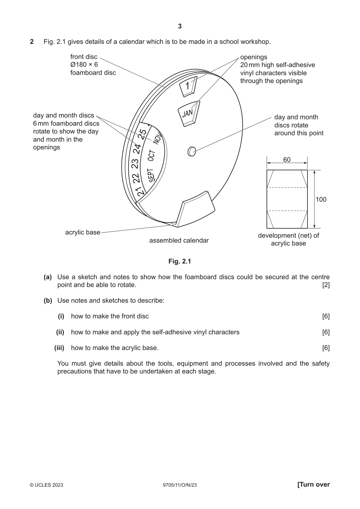 Cambridge A Level Design and Technology 9705 2023 Oct/Nov Paper 1 · Variant 1 question paper, page 3 of 12