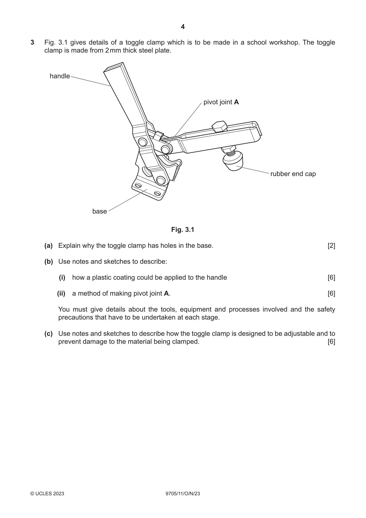 Cambridge A Level Design and Technology 9705 2023 Oct/Nov Paper 1 · Variant 1 question paper, page 4 of 12