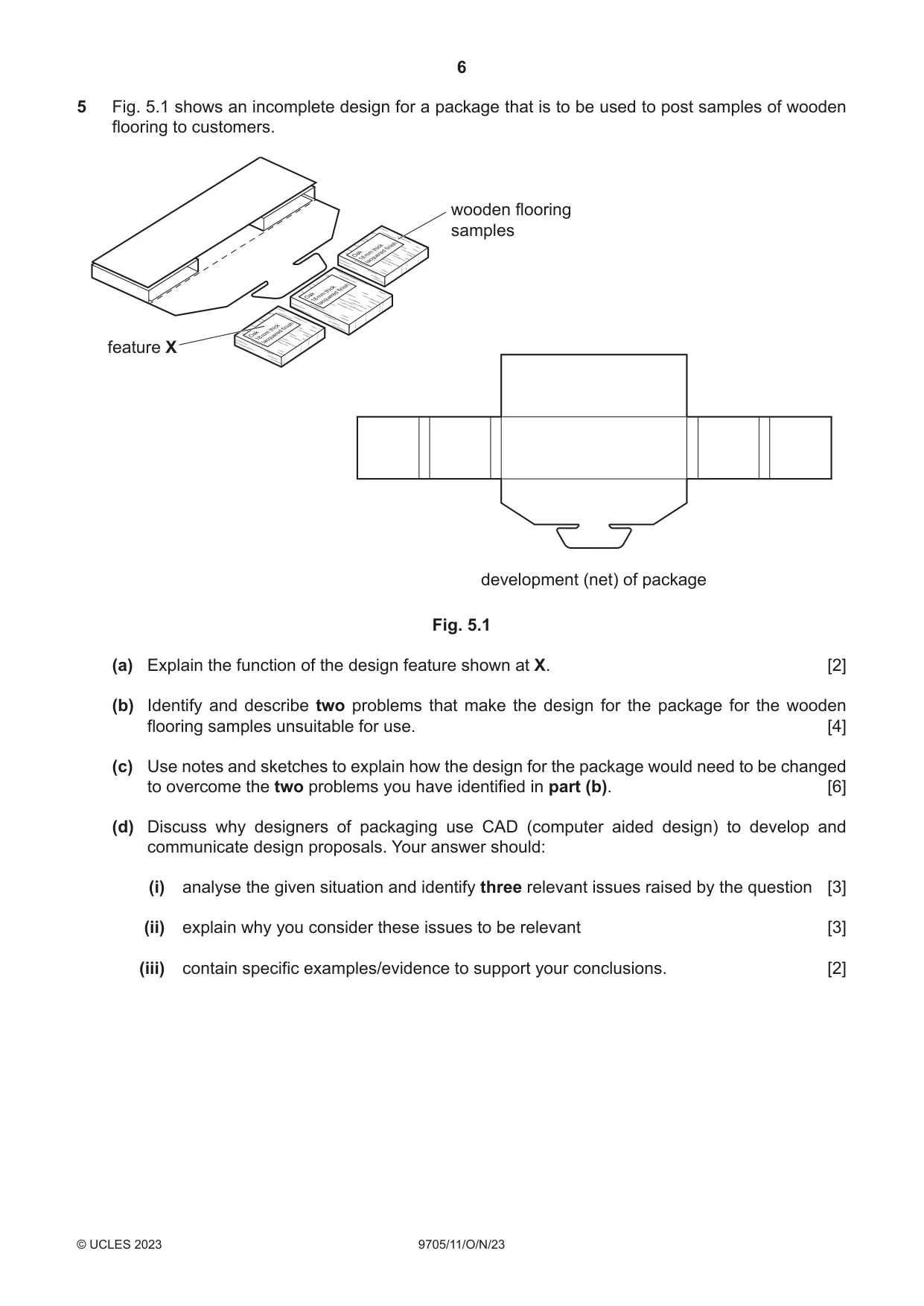 Cambridge A Level Design and Technology 9705 2023 Oct/Nov Paper 1 · Variant 1 question paper, page 6 of 12