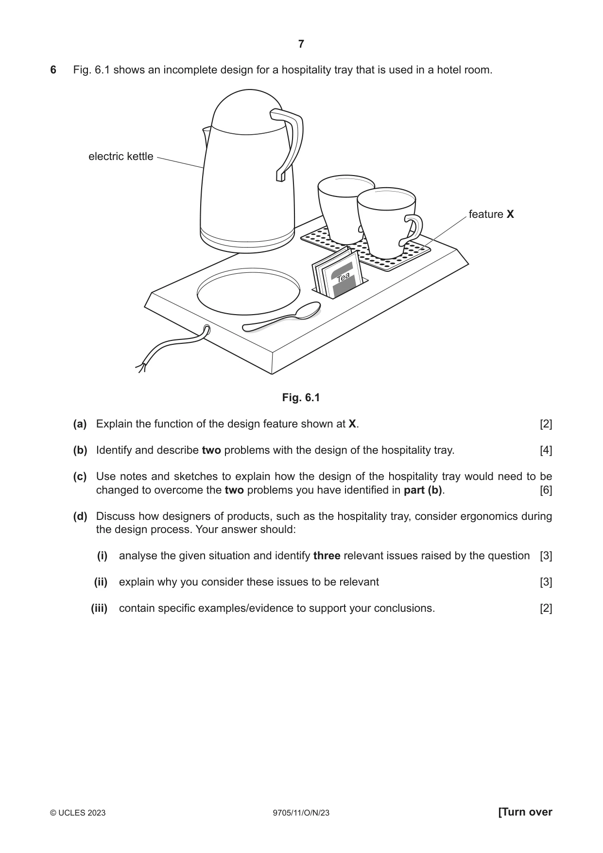 Cambridge A Level Design and Technology 9705 2023 Oct/Nov Paper 1 · Variant 1 question paper, page 7 of 12