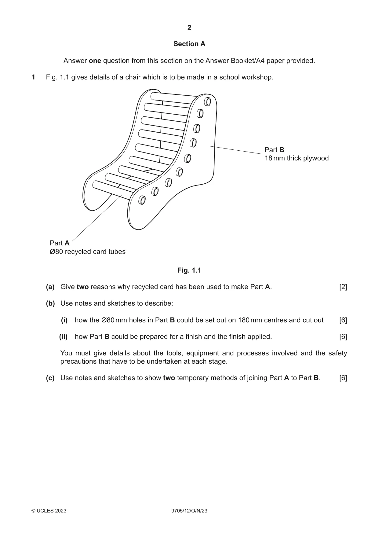 Cambridge A Level Design and Technology 9705 2023 Oct/Nov Paper 1 · Variant 2 question paper, page 2 of 12